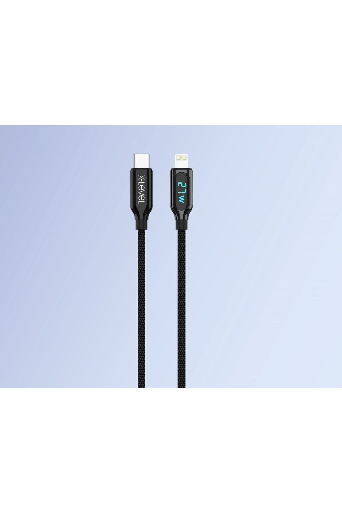 X-Level X-powerdigi 27w Dijital Ekranlı Usb-c To Lightning Kablo 5a Hızlı Type-c Şarj / Data Kablosu 120cm