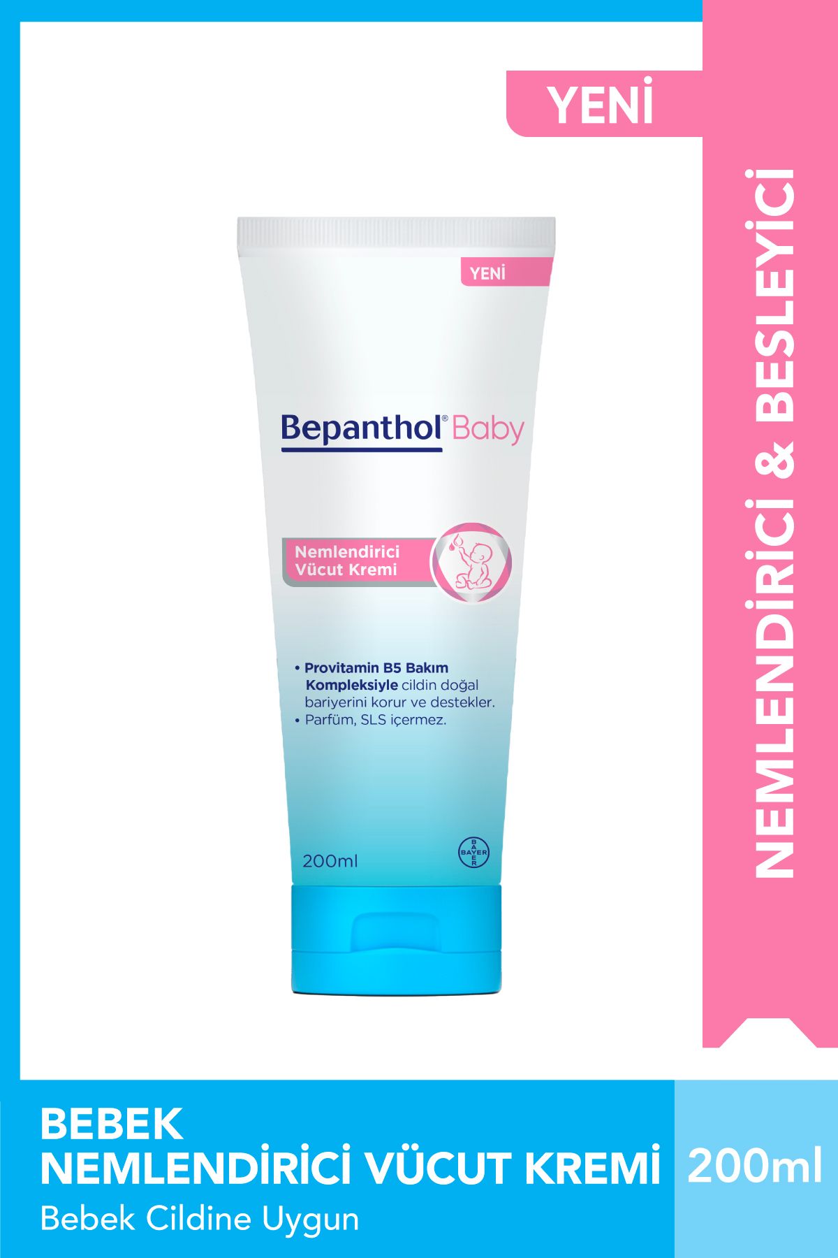 Bepanthol Baby Nemlendirici Vücut Kremi 200 ml - Uzun Süreli Nemlendirme