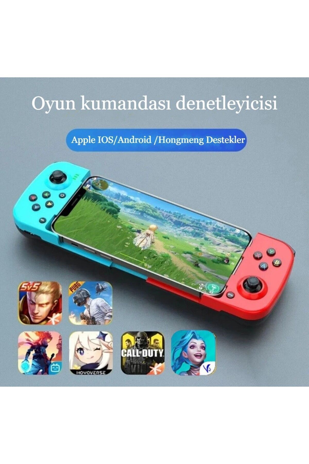 IntersTech Kablosuz Bluetooth D3 Apple IOS Uyumlu Gamepad El Konsolu Game Controller Joyistik Teleskopik Oyun