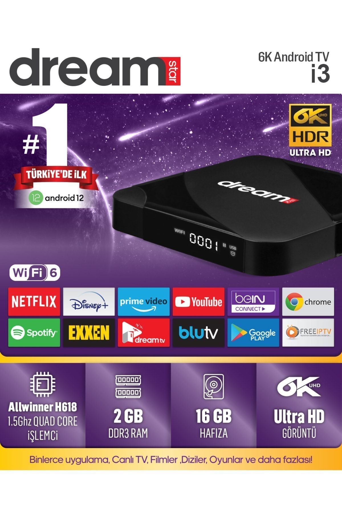 Dreamstar I3 Android 12 Tvbox
