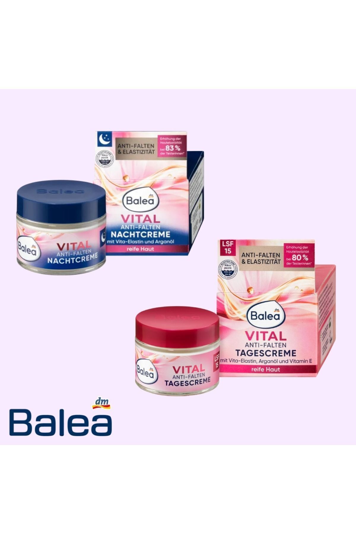 BALEA VITAL SERİSİ KIRIŞIKLIK KARŞITI GÜNDÜZ VE GECE KREMİ SPF 15 KORUMALI ALMAN KALİTESİ