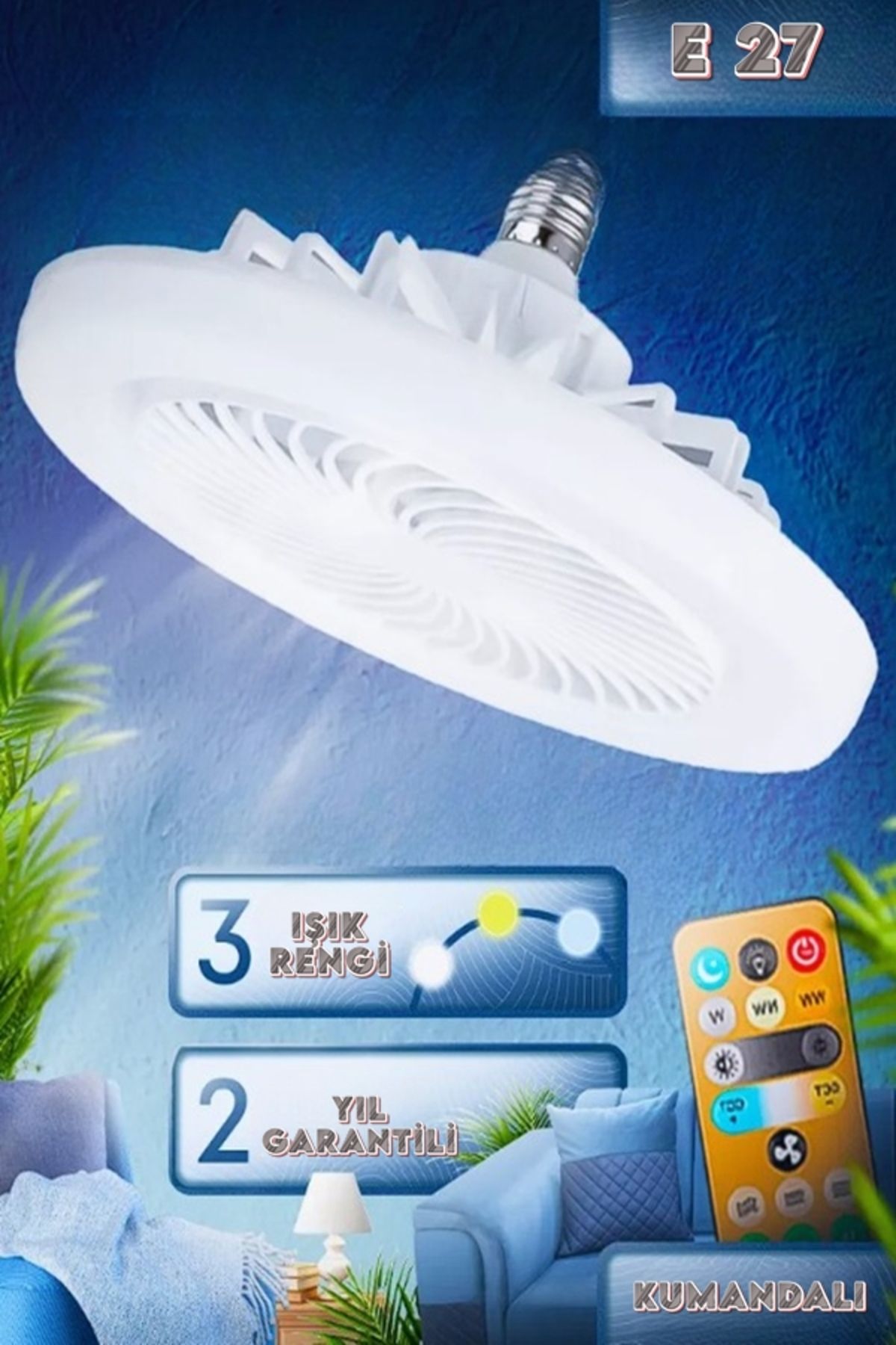 Xolo Multi Ledli Avize Tipi Tavan Vantilatörü 30W Dimmerlı Kumandalı