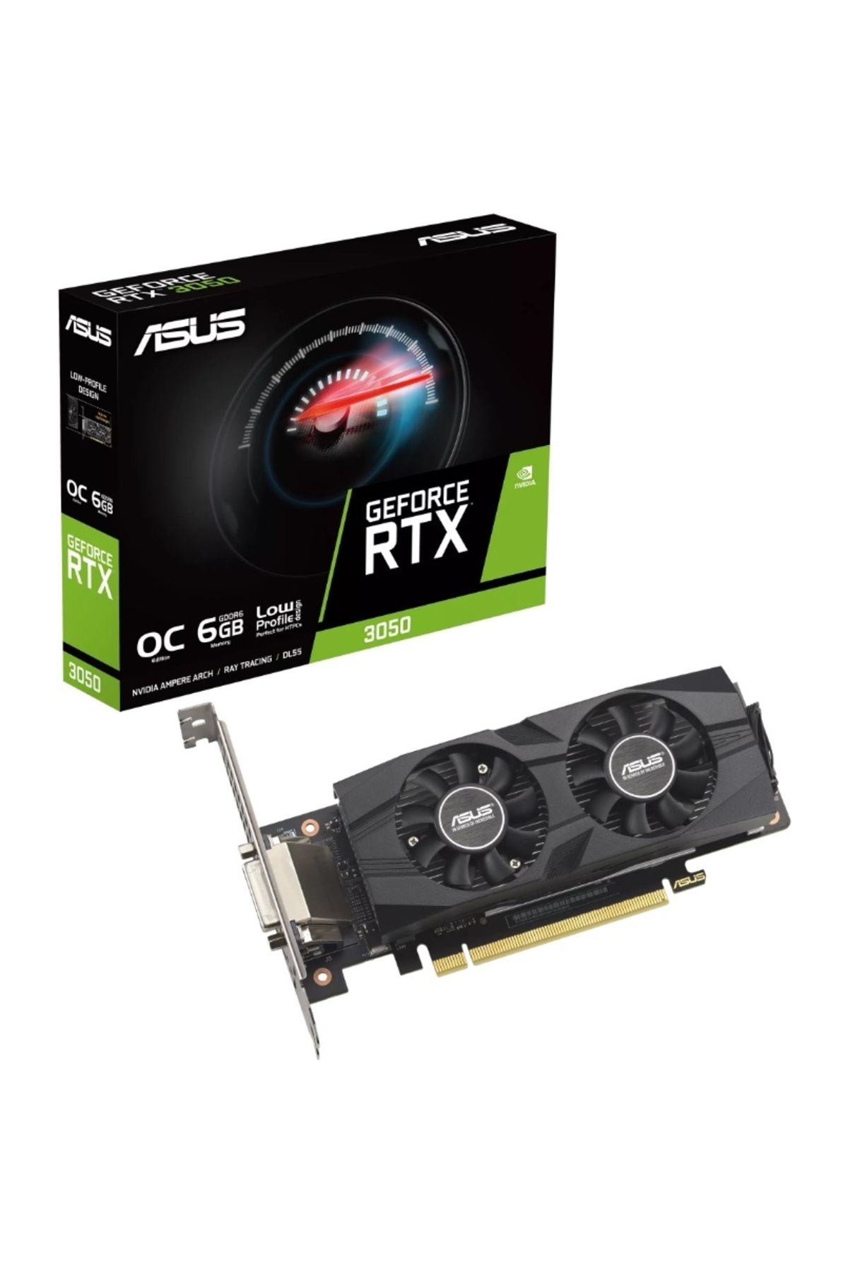 ASUS RTX3050-O6G-LP-BRK RTX3050 6GB GDDR6 128Bit DVI/DP/HDMI PCI-E 4.0