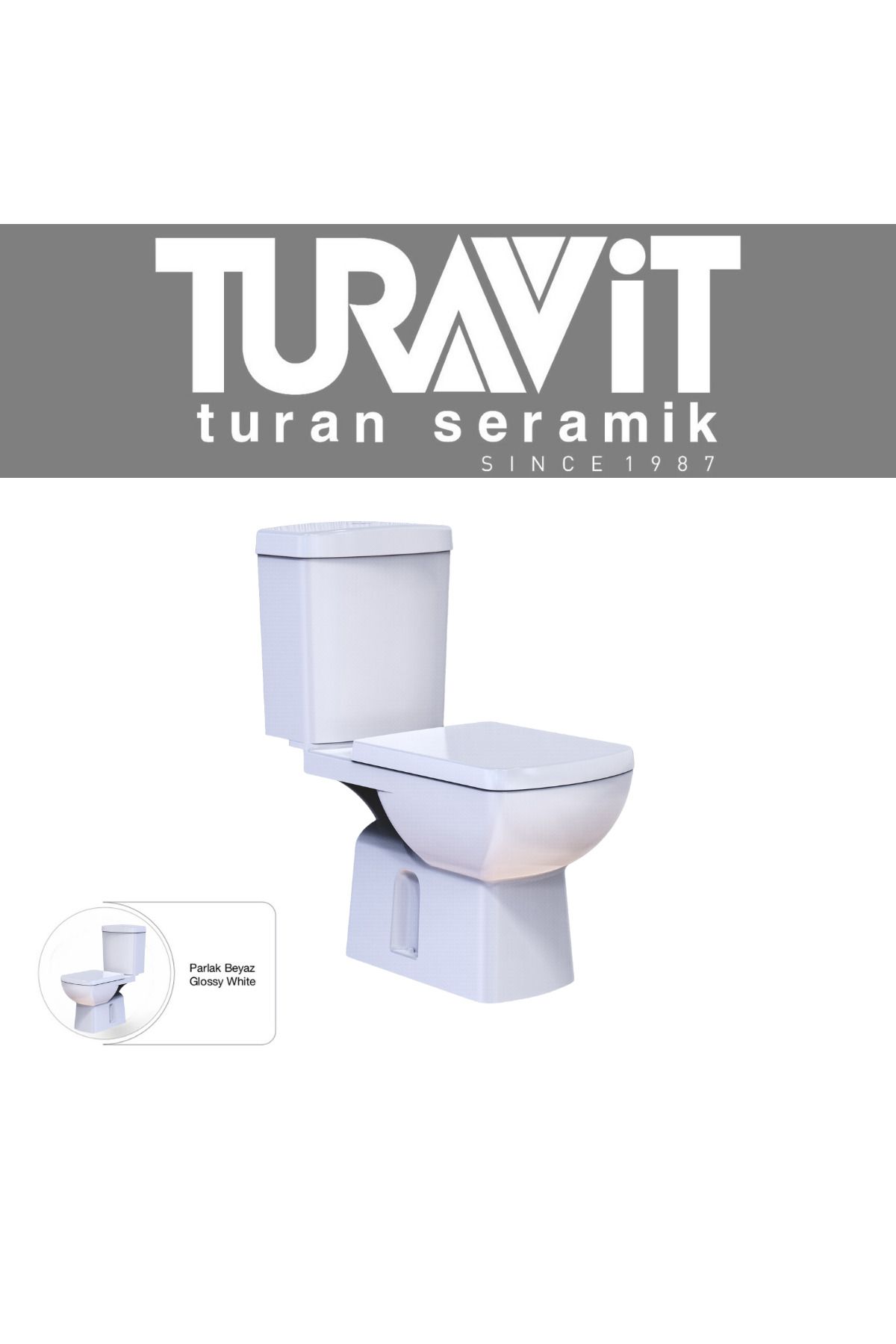 TURAVİT Plz1703 Plaza Alttan Çıkışlı Klozet, Nkp Yavaş Kapak