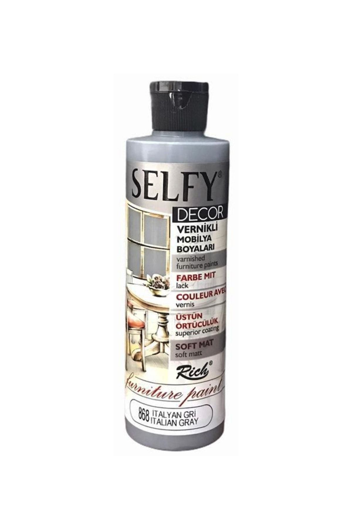 Rich Gri  Selfy Decor Vernikli Boya 240 cc Italyan 868