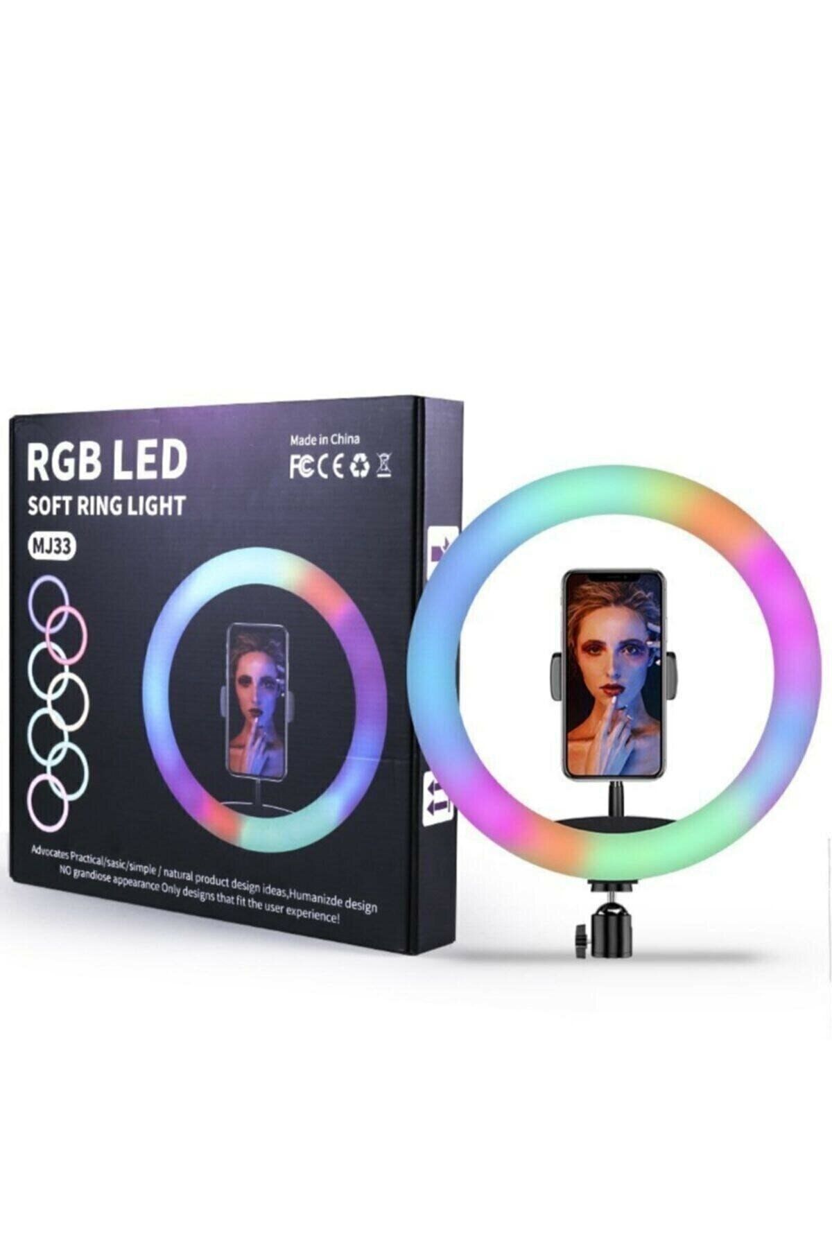 whitetech Rgb Ring Light 13 Inch 33cm Renkli Gökkuşağı 210cm Tripodlu Led Selfie Makyaj Işık
