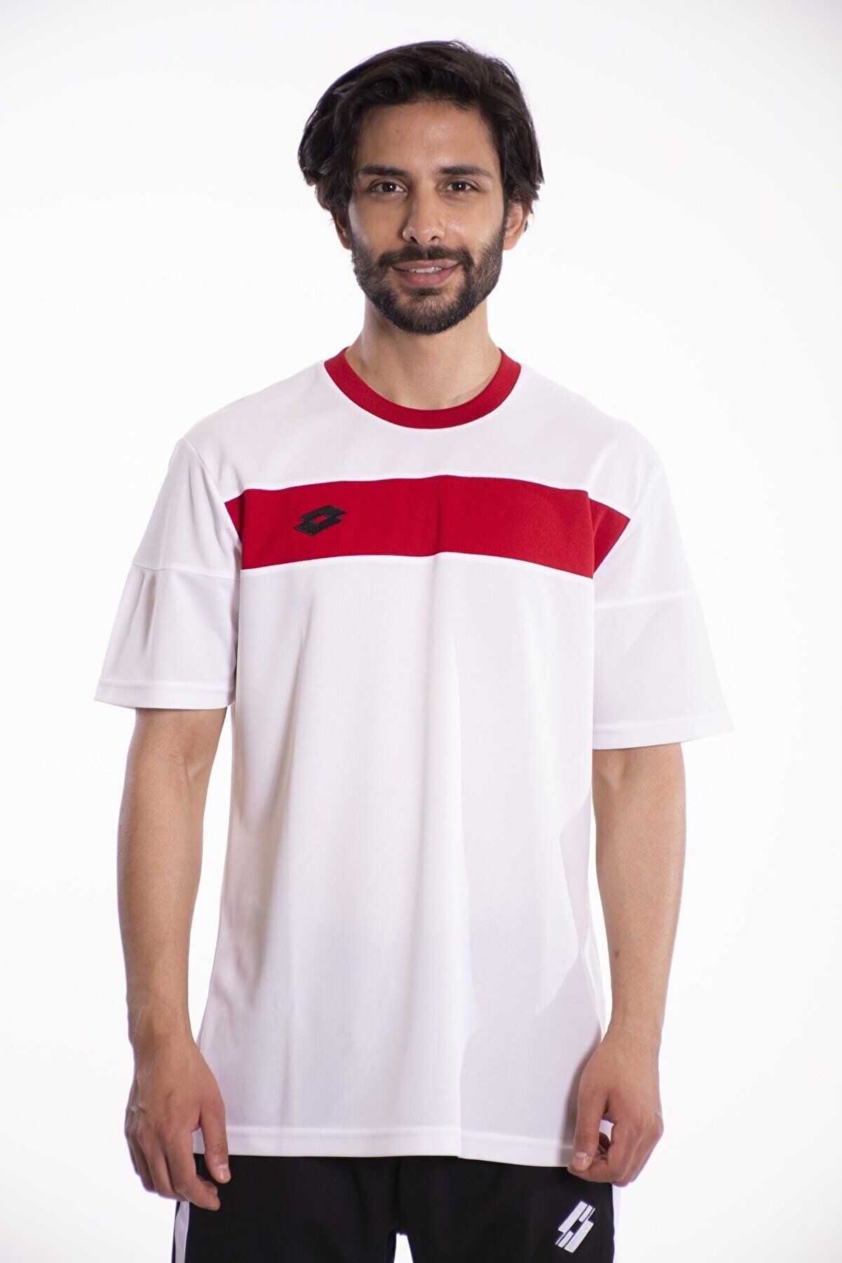 Lotto T-shirt Erkek Beyaz/kırmızı/siyah-lucca Tee Pl