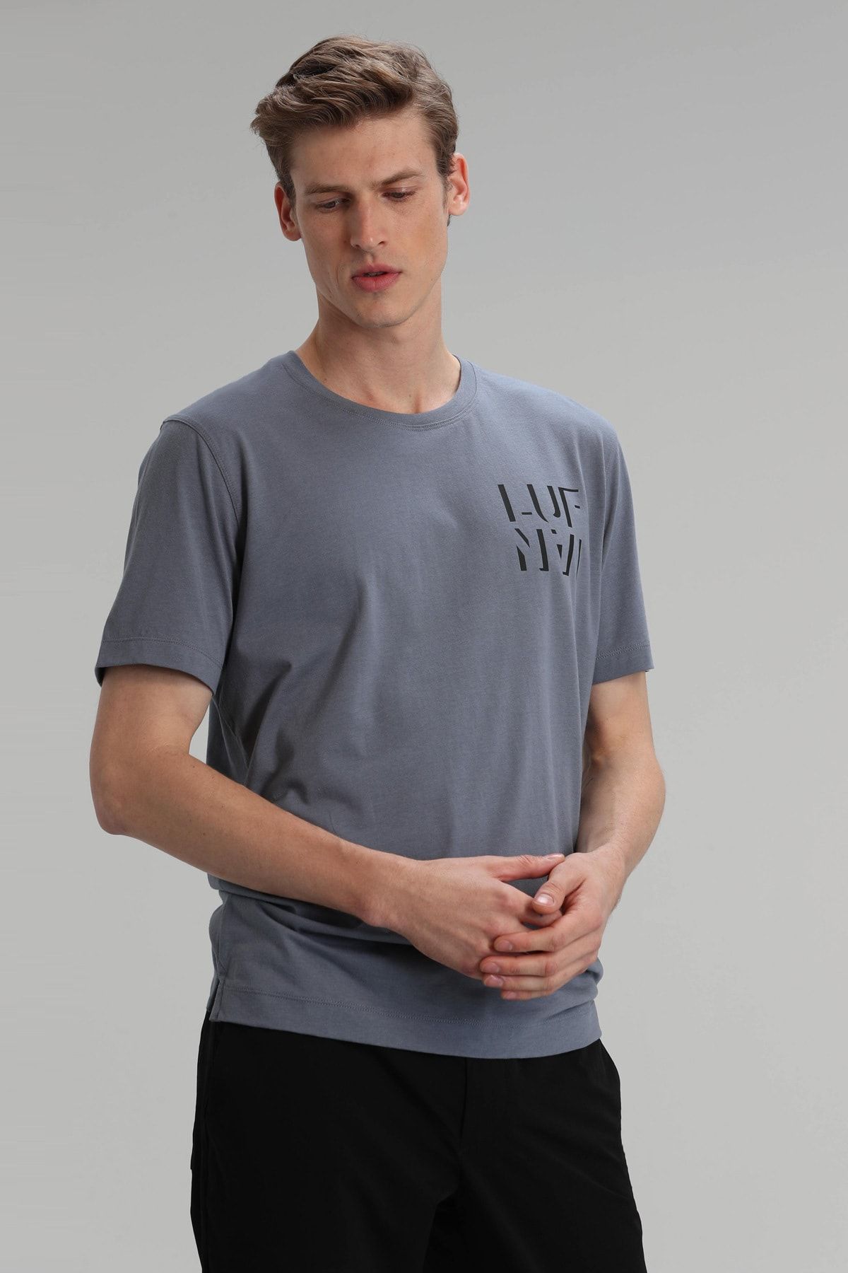 Lufian Larıssa Modern Grafik T- Shirt Gri