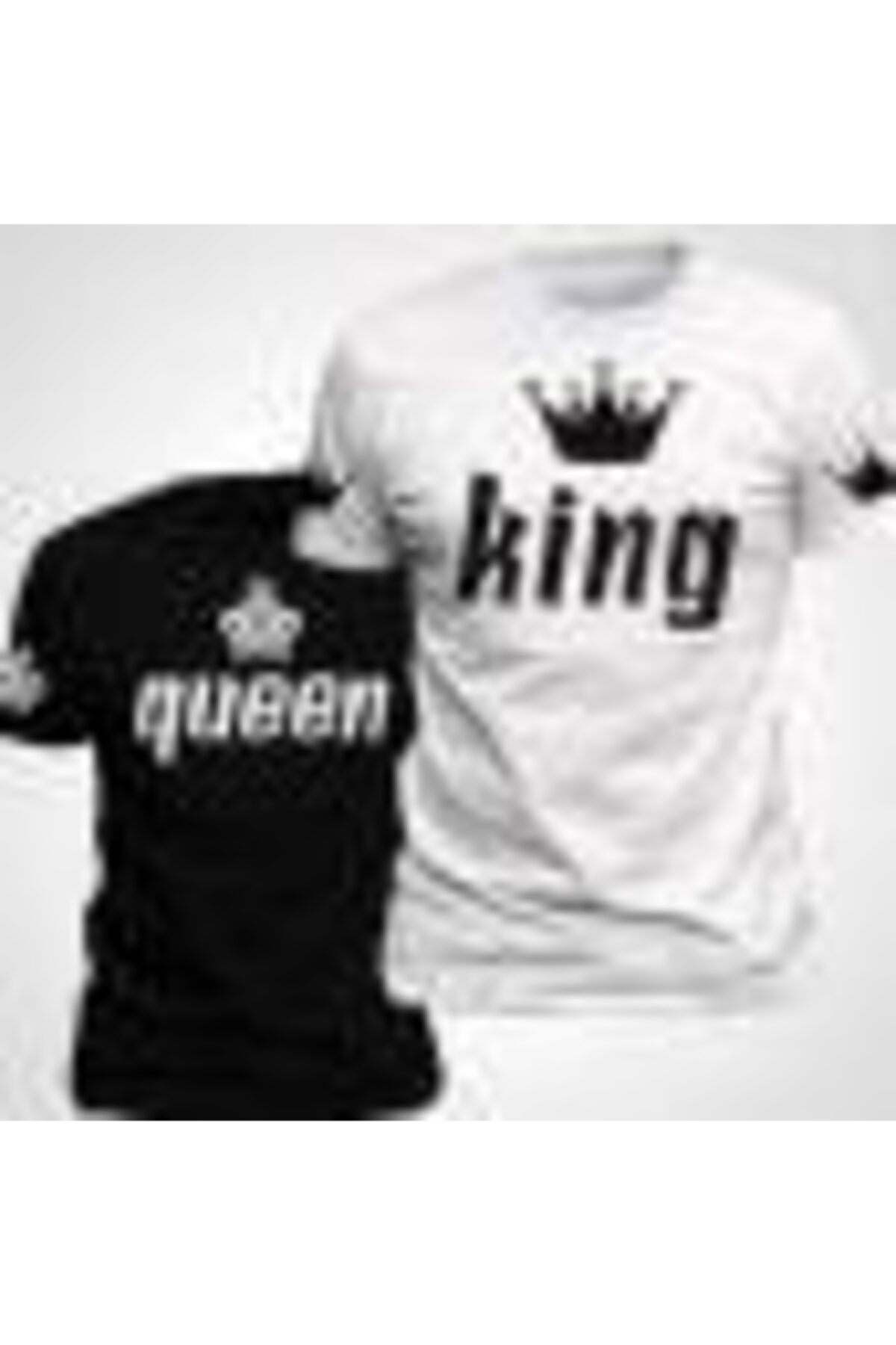 HediyeMania Sevgili Tişörtleri Bay Bayan Çift Kombini King Queen Yüksek Kalite Siyah Beyaz Tshirt 2 Adet