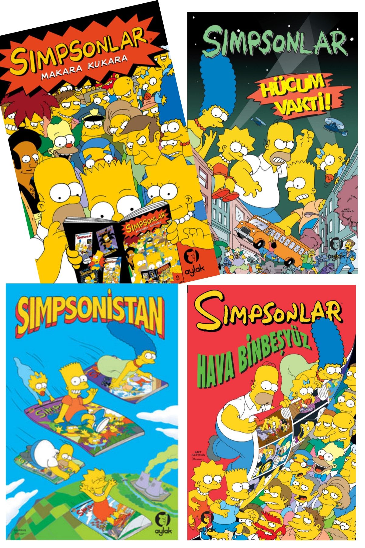 Aylak Kitap Simpsonlar Set 4 Kitap ***özel Keten Çanta Hediyeli***