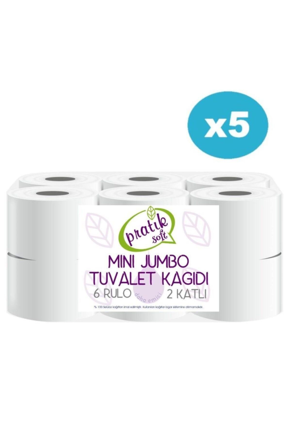 Pratiksoft 5 Koli Mini Jumbo Tuvalet Kağıdı 60 Rulo 42129