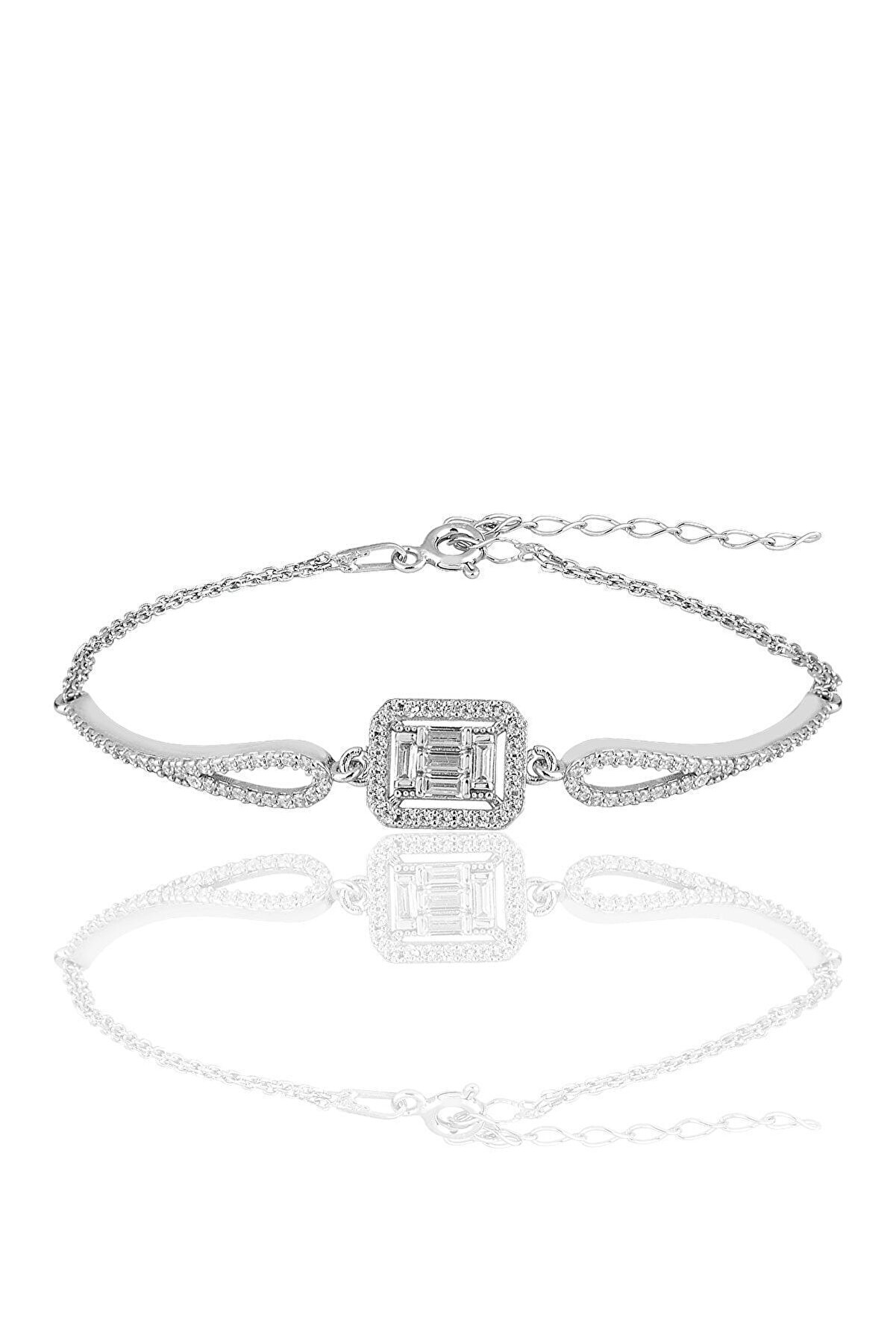Söğütlü Silver Rhodium Plated Zircon Bracelet - Elegant & Durable