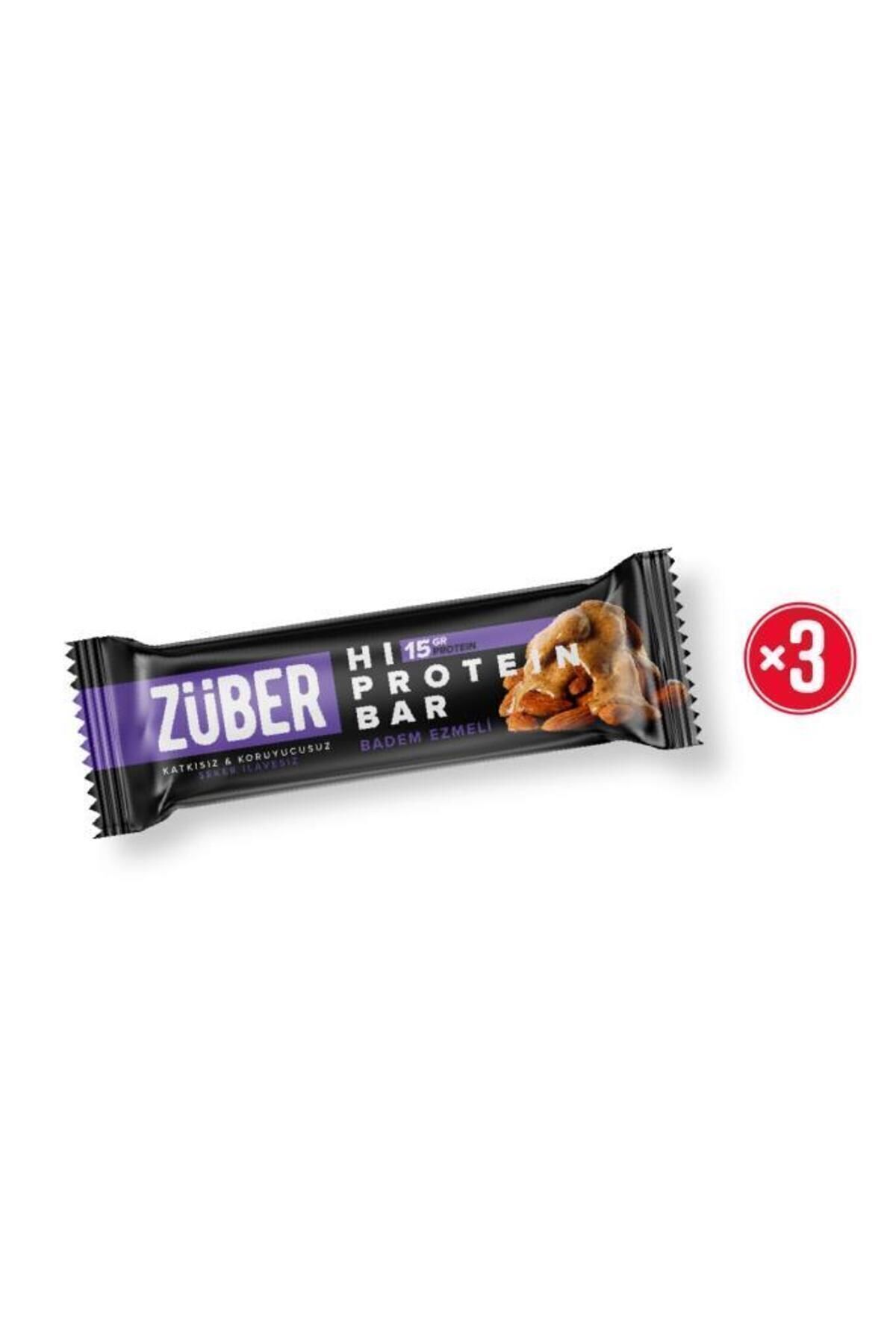 Züber Yüksek Protein Bar Badem Ezmeli 45g X 3 Adet