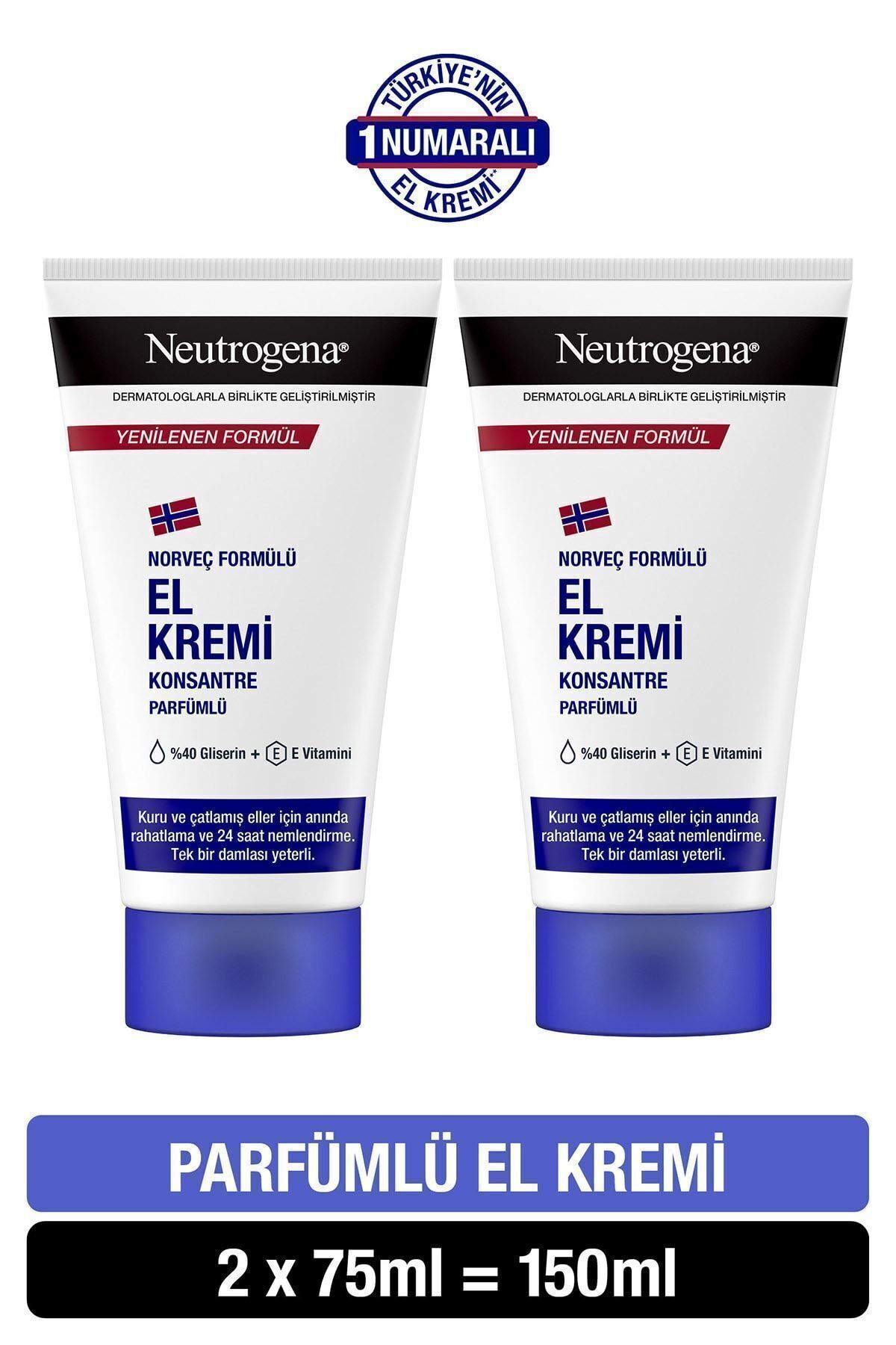Neutrogena Norveç Formülü El Kremi Parfümlü 75 Ml X 2 Adet