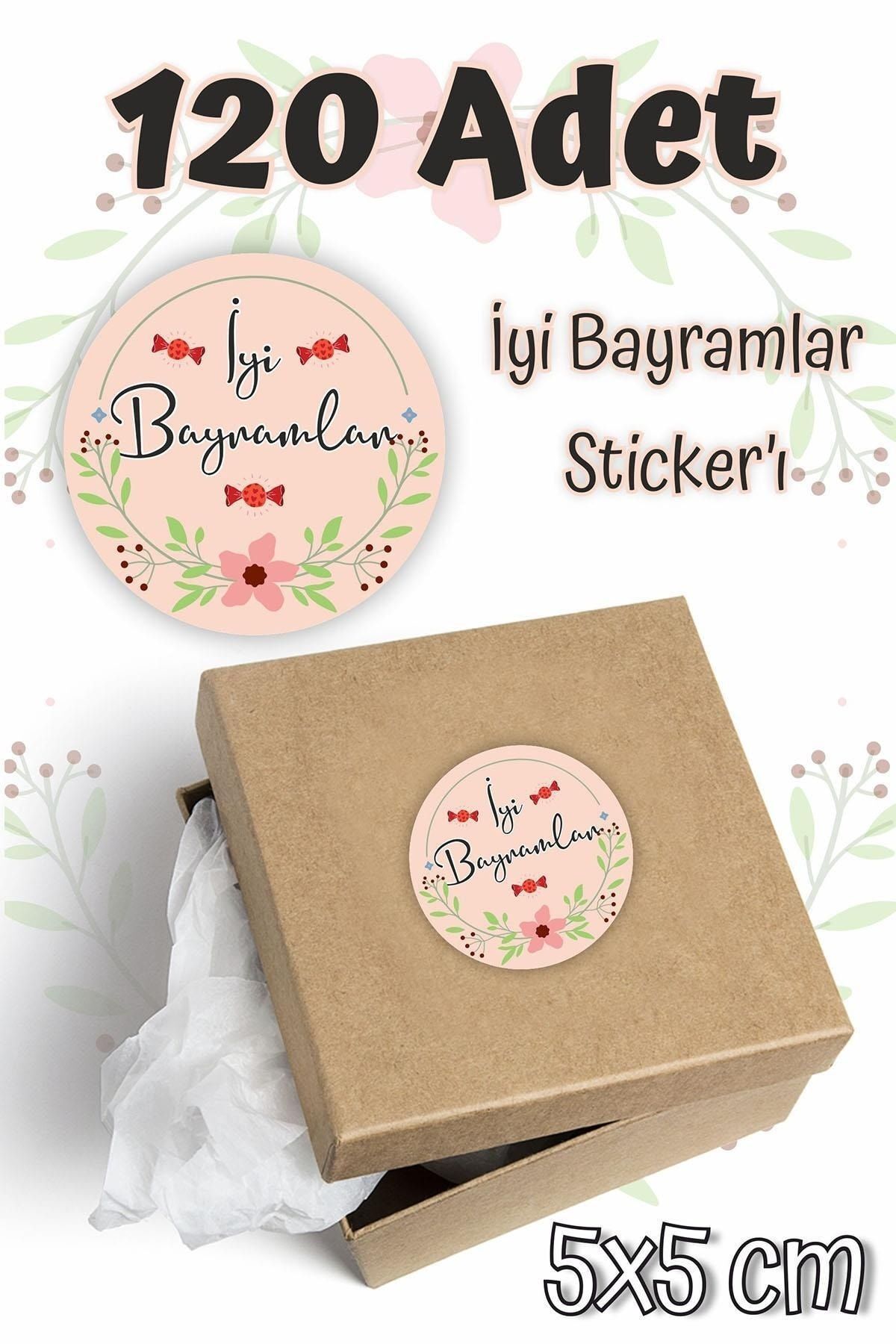 MSticker Iyi Bayramlar Etiketi 5x5 120 Adet , Ramazan Bayramı Kurban Bayramı Sticker