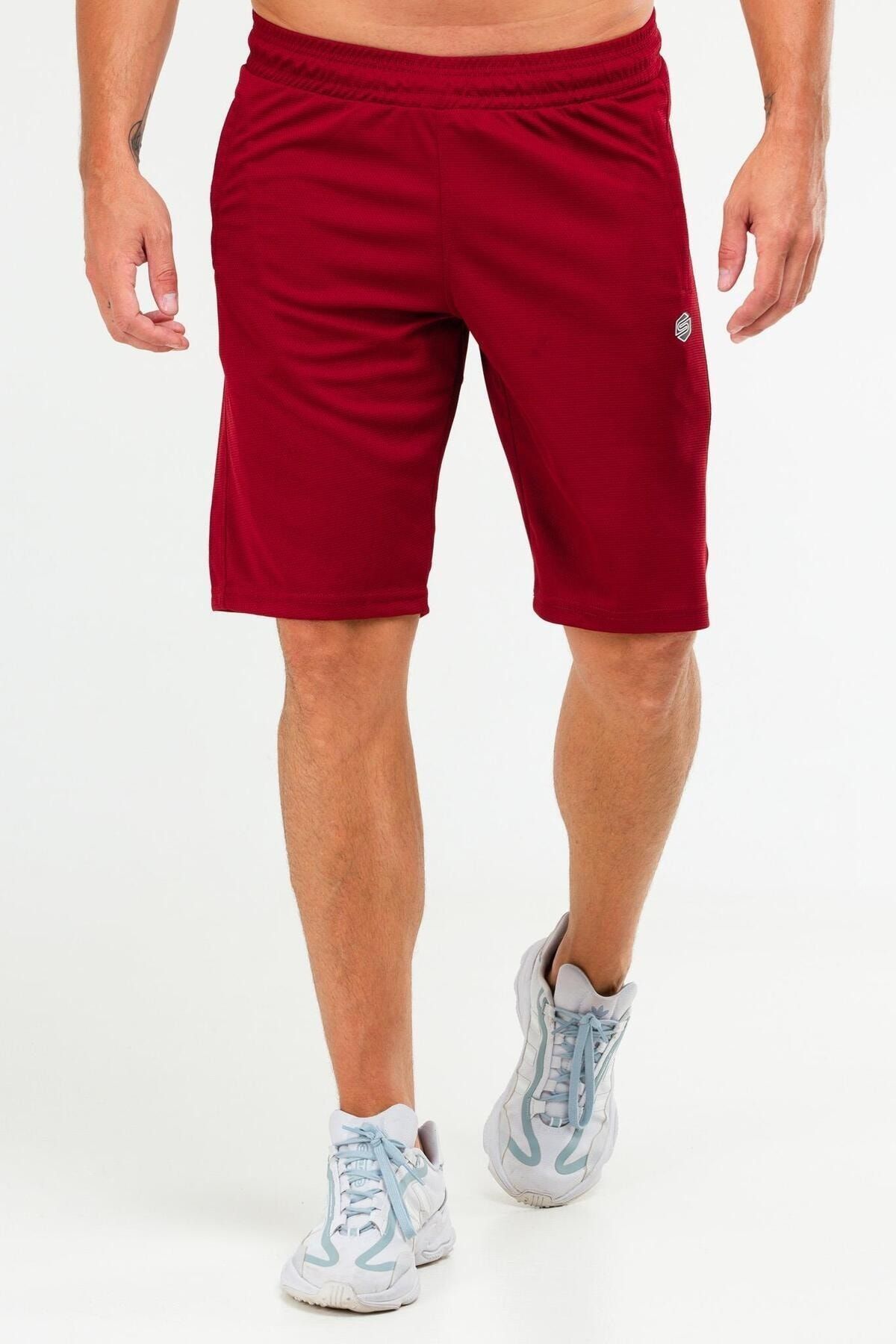 Speedlife Bordo Regular Örgü Desen Micro Erkek Şort Xe0213