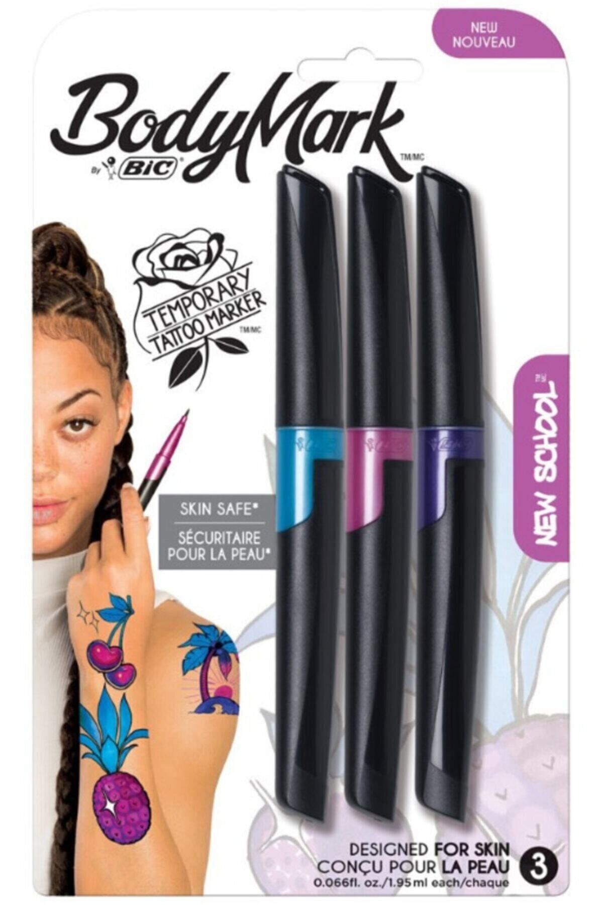 Bic Tatoo Body Mark Geçici Dövme Kalemi 3'lü Bilister - New School