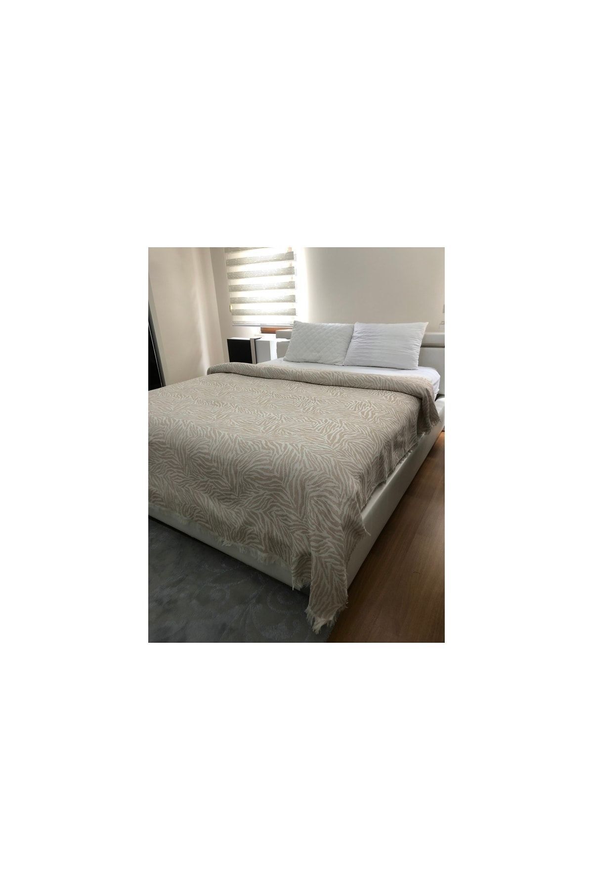 kozavitrin Yatak Örtüsü Zebra Desen Bej 220x240