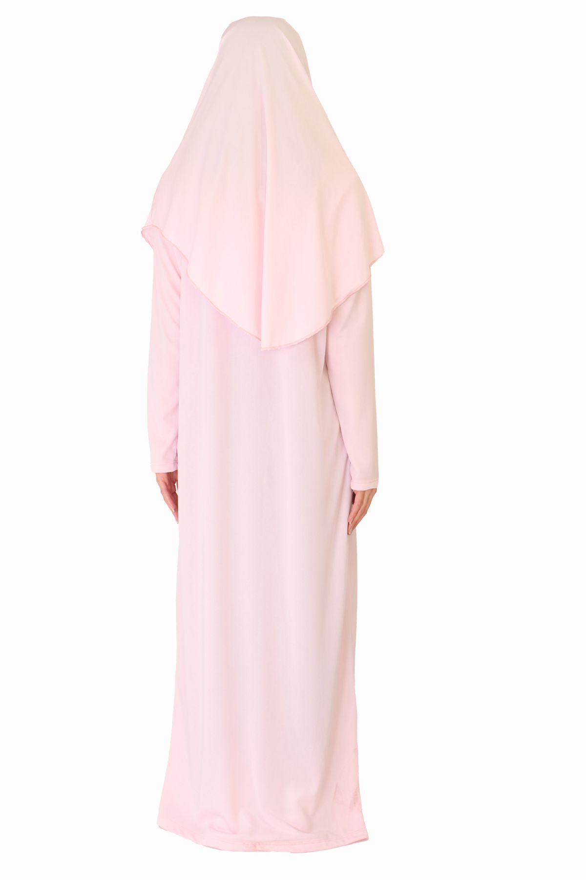 ZEHRANAZ NAMAZ ELBİSESİ AÇIK TOZ PEMBE FERMUARLI NAMAZ ELBİSESİ