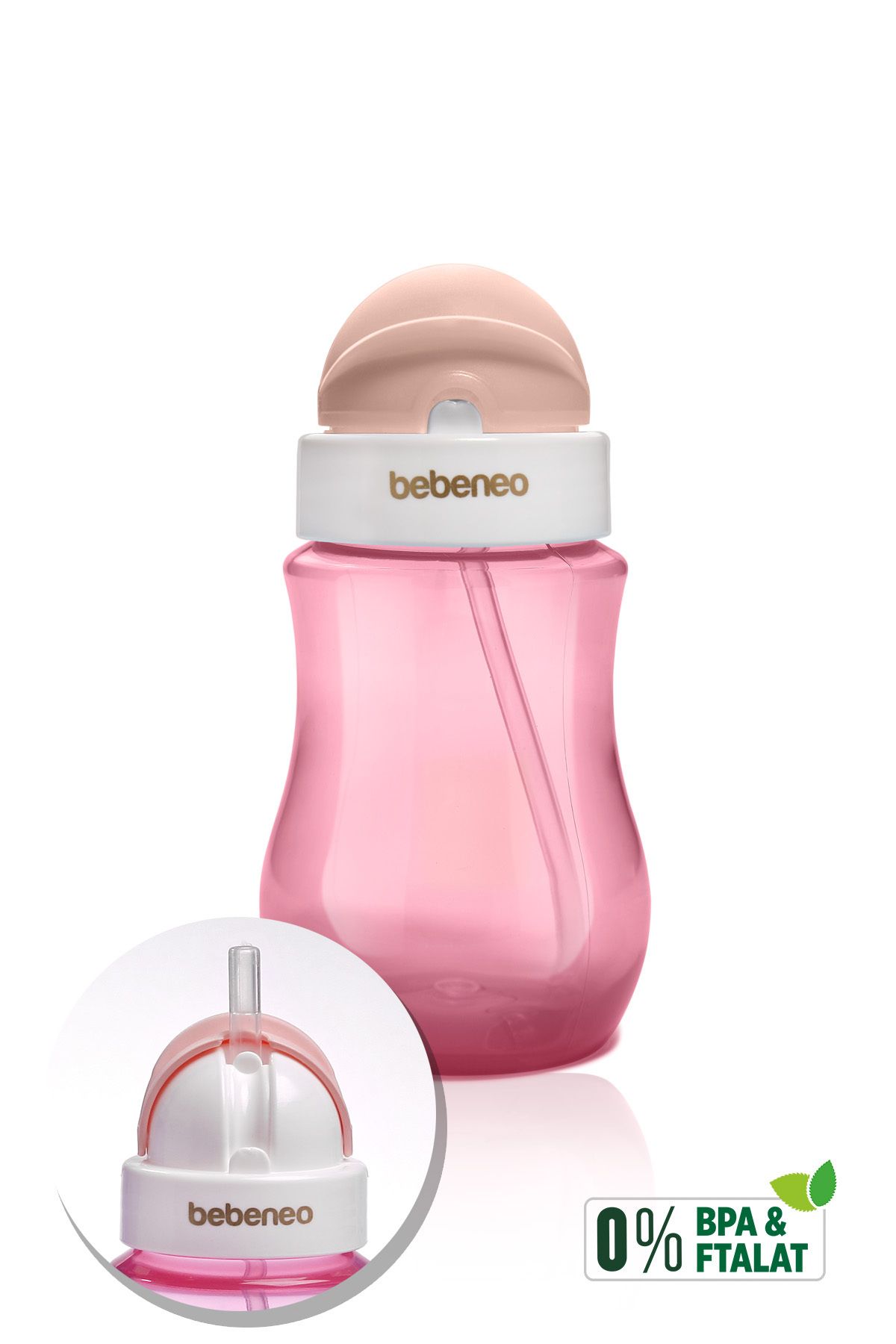 BEBENEO Pipetli Suluk 250 ml Pratik Kapaklı Bebek Pipetli Su Matara Bpa içermez
