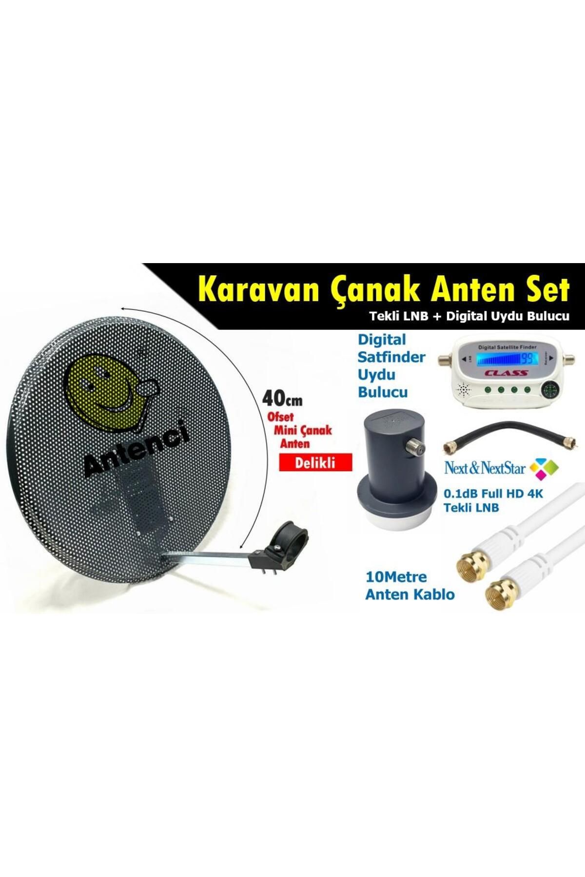 Antenci 40cm Delikli Karavan Çanak Anten Seti Dijital Uydu Bulucu