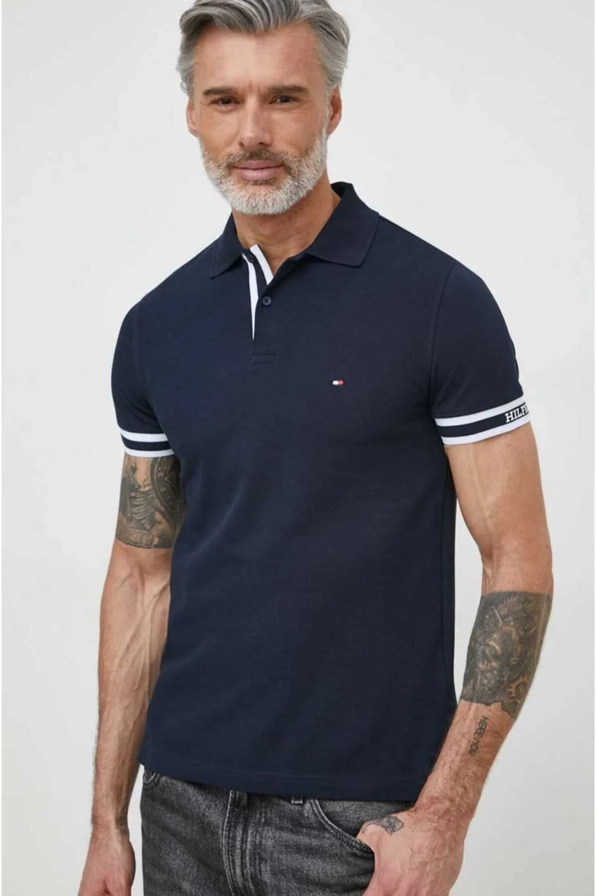Tommy Hilfiger Monotype Manşet Polo Yaka T-Shırt