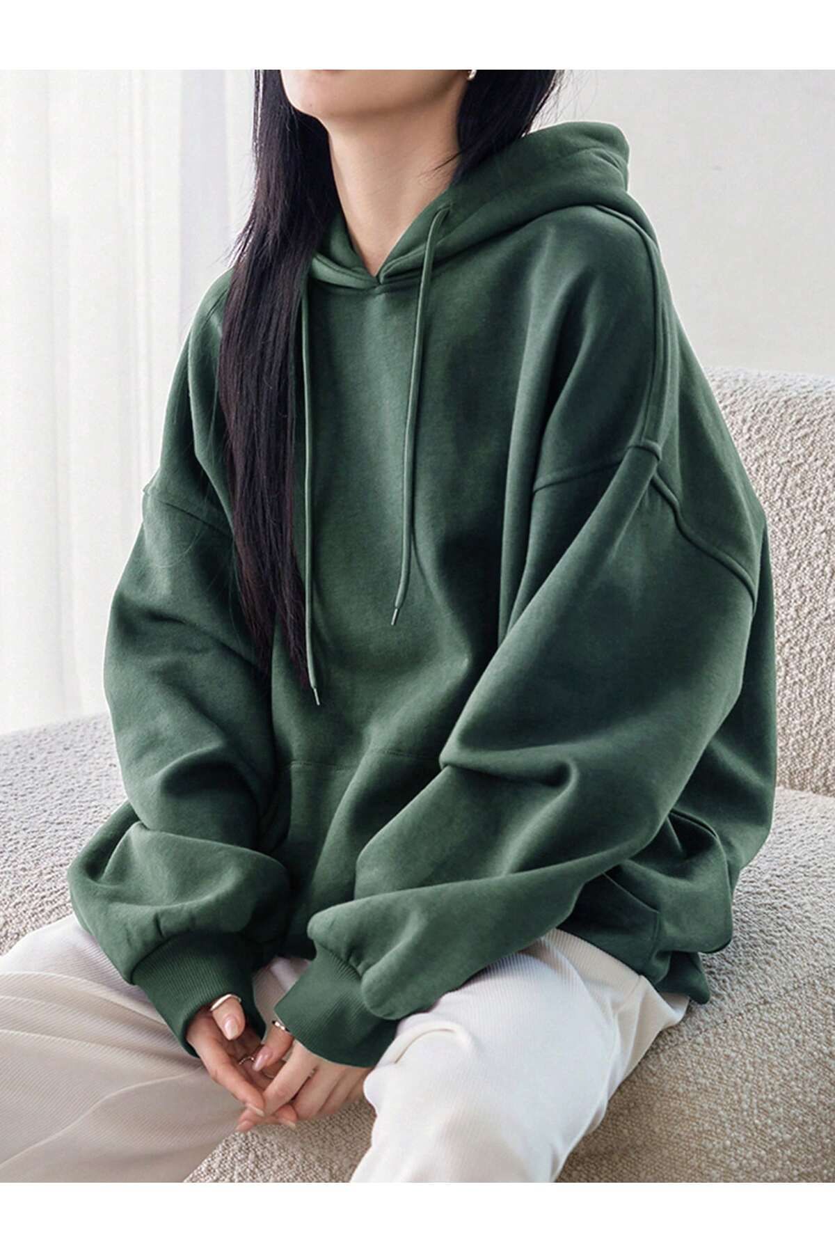 EYAX MODA KADIN KAPÜŞONLU SWEATSHIRT - Büyük Beden Sweatshirt