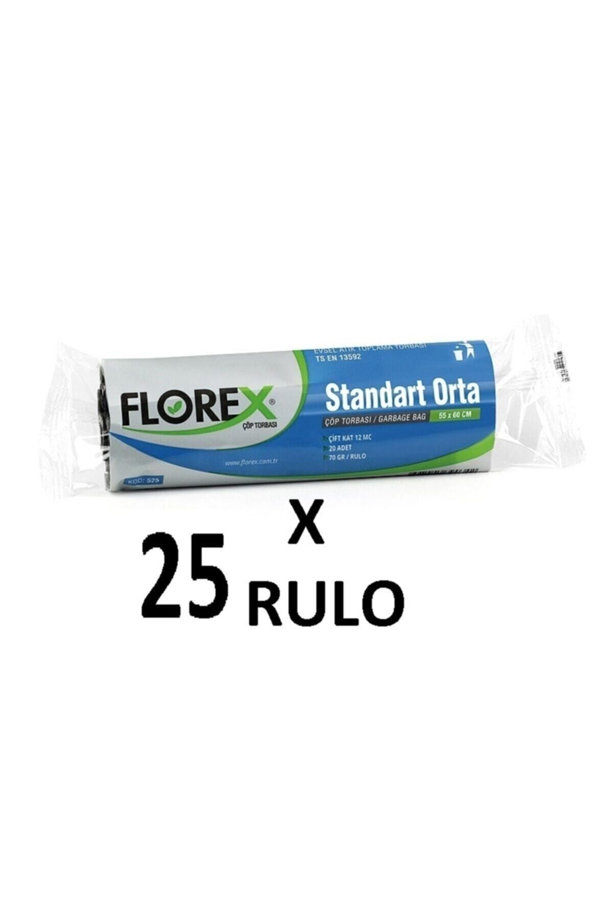 Florex Standart Orta Boy Siyah Çöp Poşeti X 25 Rulo