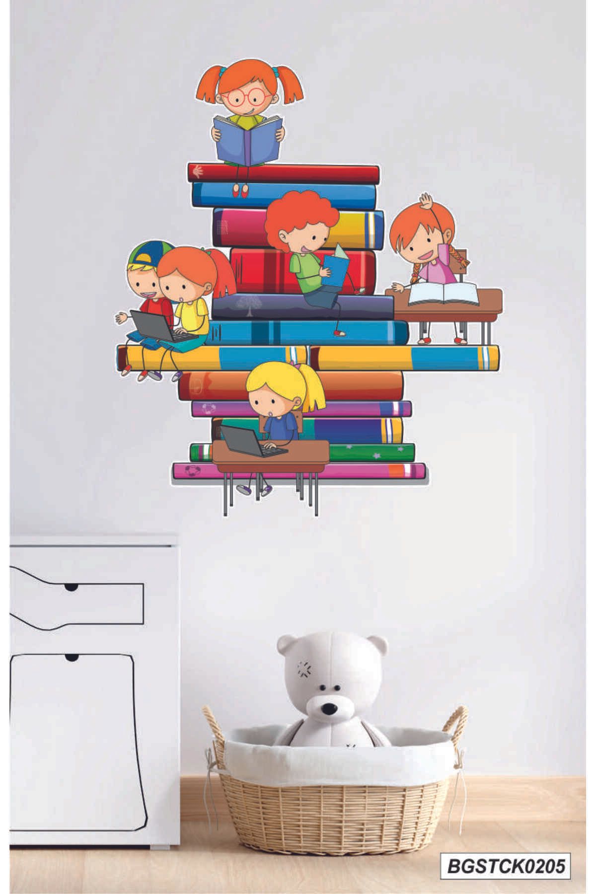 bizerk görsel Kitaplarla Dolu Öğrenme Dünyası  Minik Öğrencilerle Eğitim Kitap Macerası Sticker