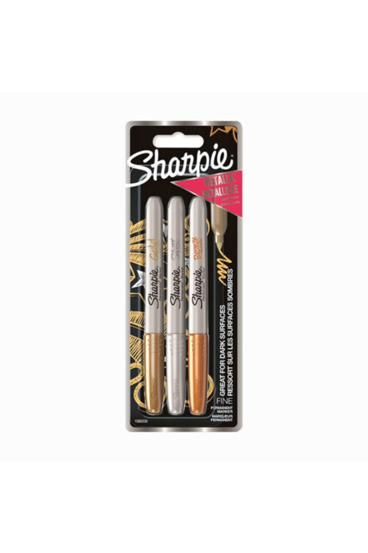 Sharpie Markör Kalem Metalik 3 lü Karışık Renk 1986006