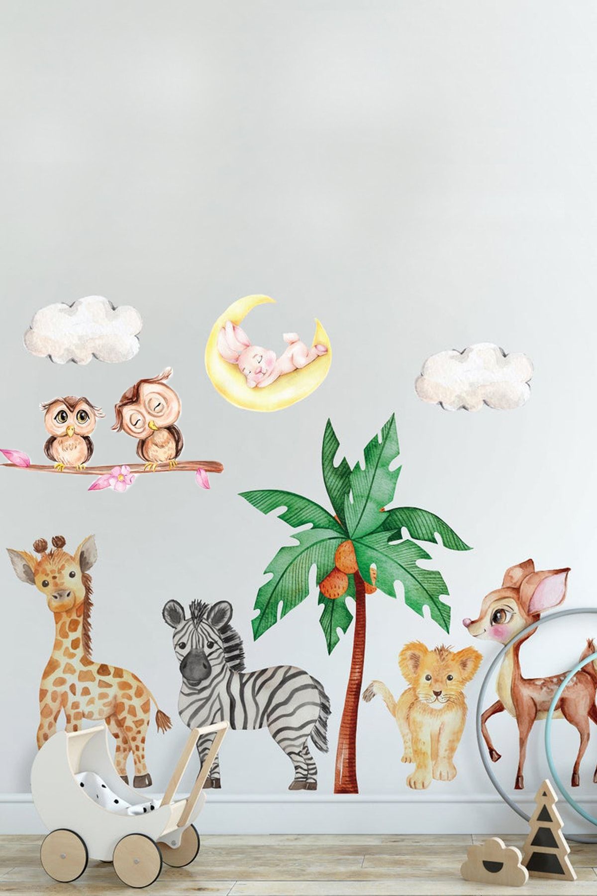 Kt Grup Sevimli Yavru Hayvanlar Oda Arkadaşları Çocuk Odası Duvar Sticker Seti