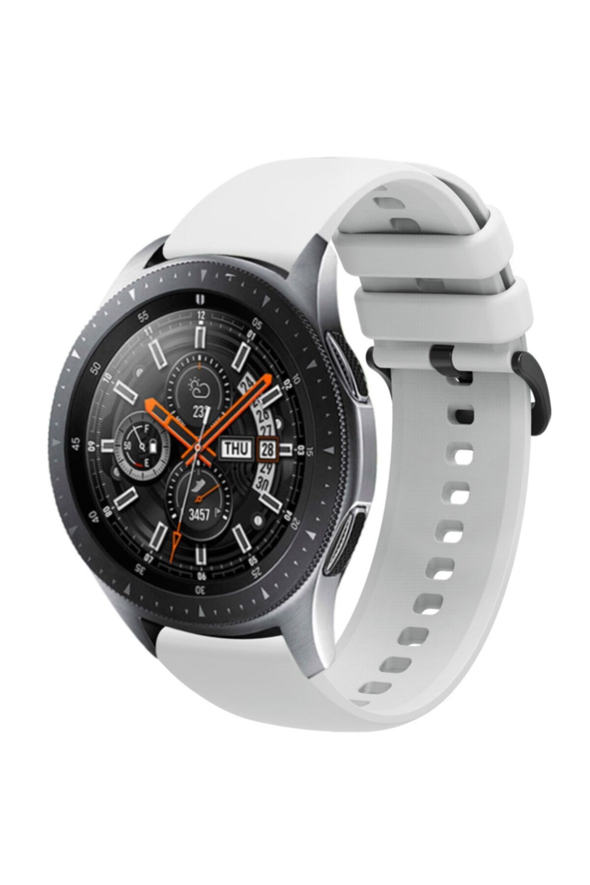 Coverzone Samsung Galaxy Watch 4 Classic 46 Mm (22mm) Kayış Termoplastik Perforated Kordon Gri
