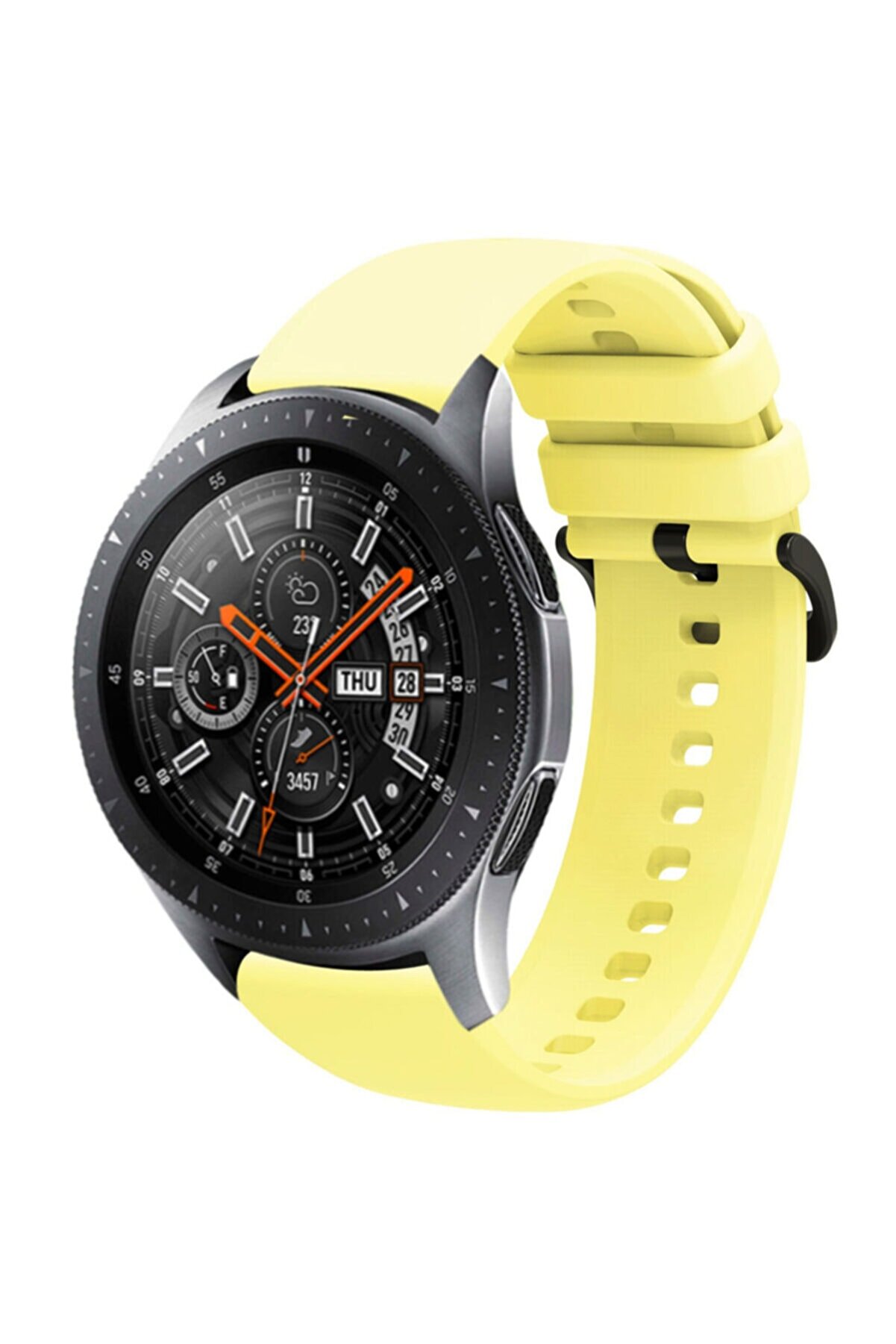 Coverzone Samsung Galaxy Watch 4 Classic 46 Mm (22mm) Kayış Termoplastik Perforated Kordon Sarı