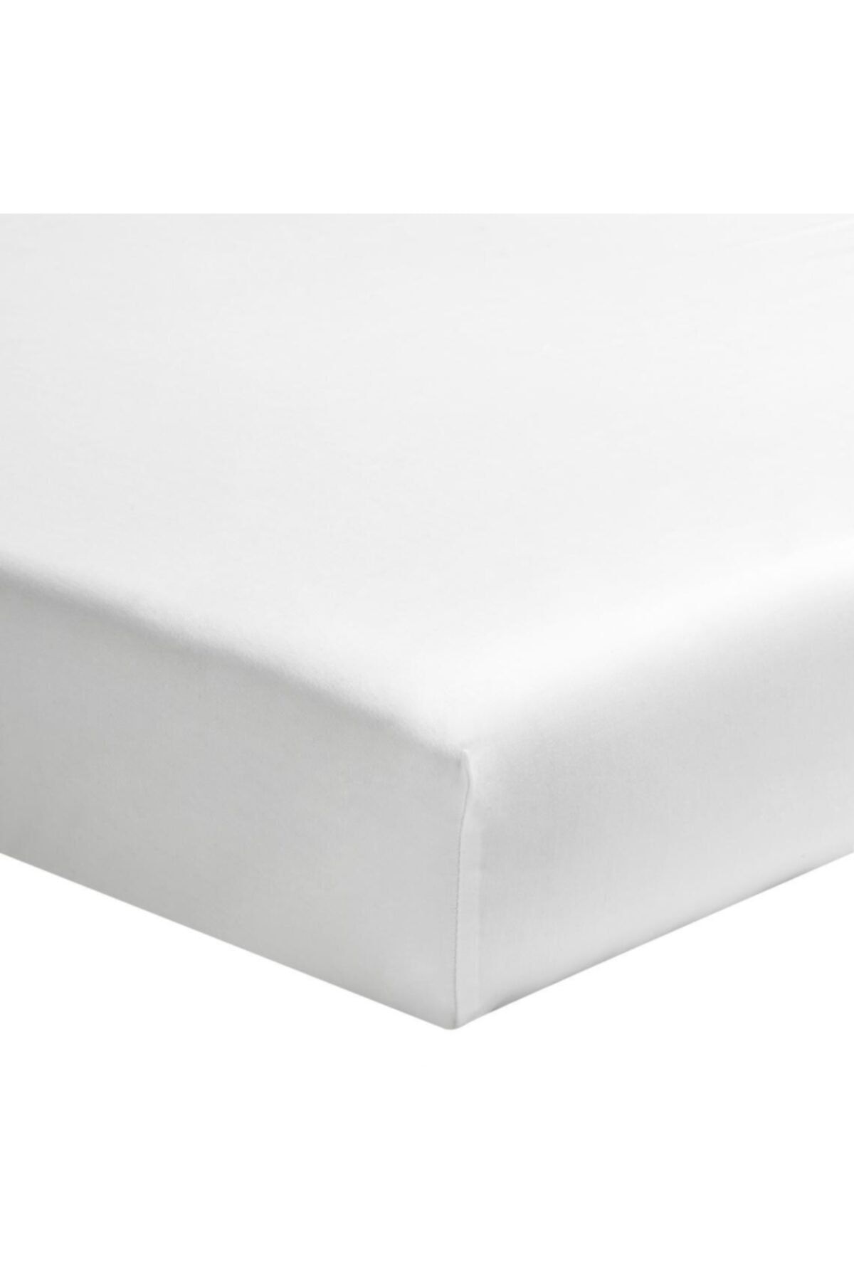 Maki %100 Pamuklu Ranforce Lastikli Çarşaf 160x200 (32 Cm Derin Flaplı) , Beyaz
