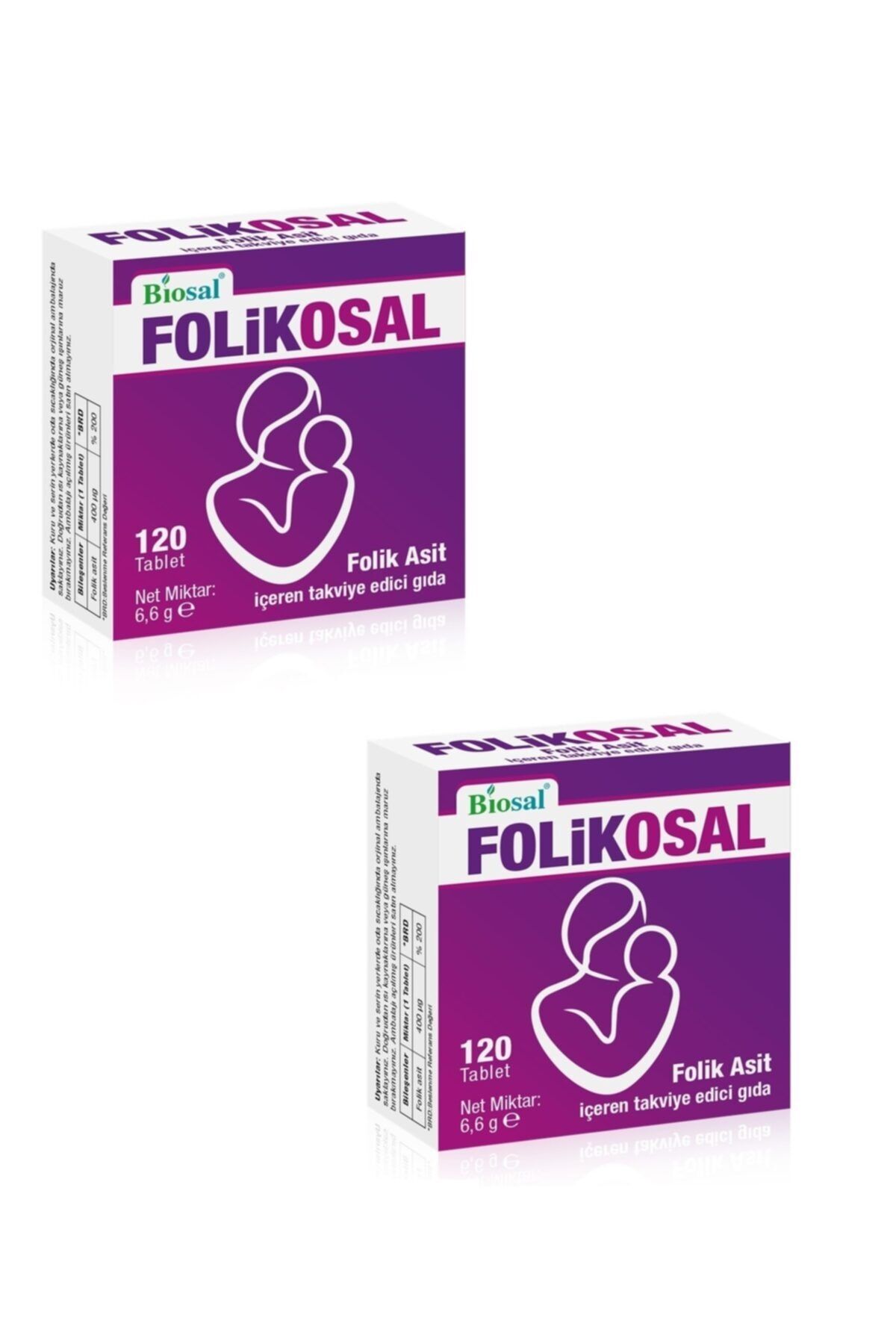 Biosal Folik Asit 400 Mcg 120 Tablet 2 Kutu Folikosal