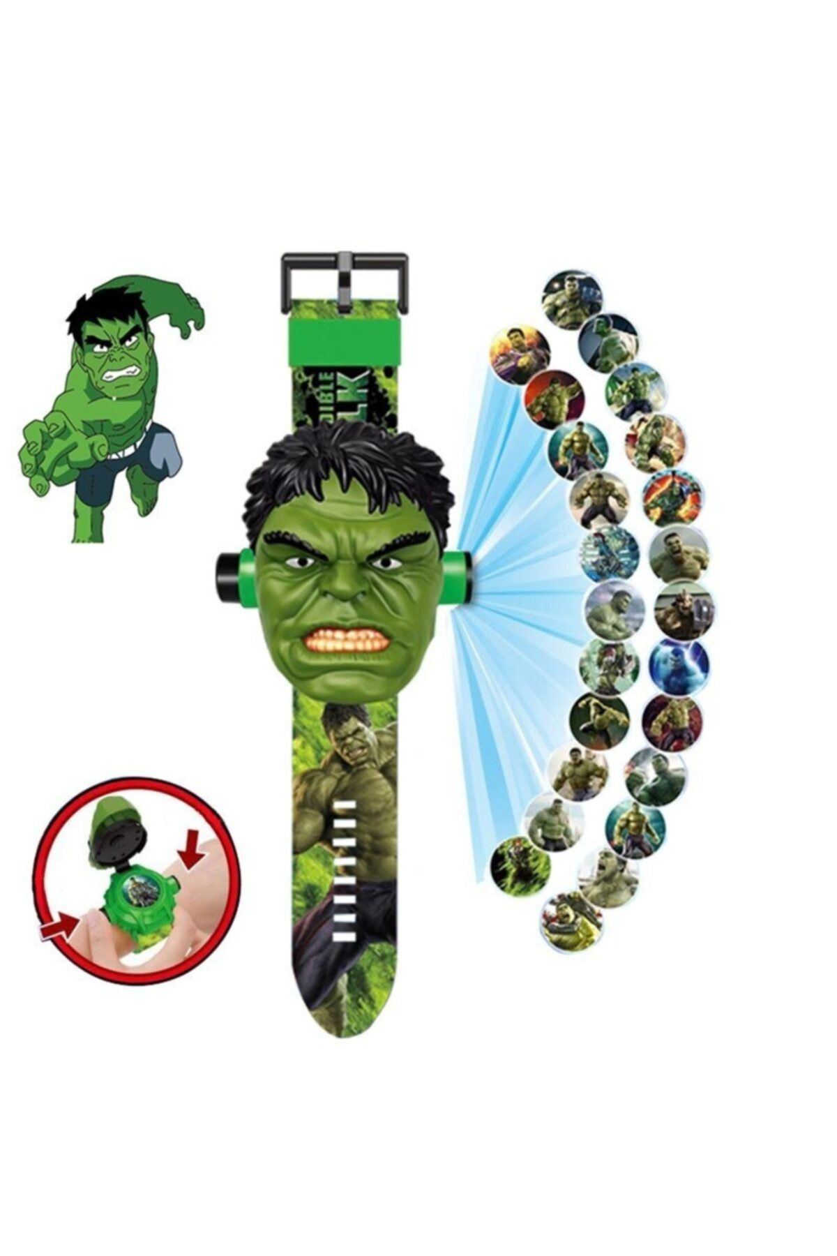 AVENGERS Çocuk Hulk Figürlü Projeksiyonlu Dijital Kol Saati