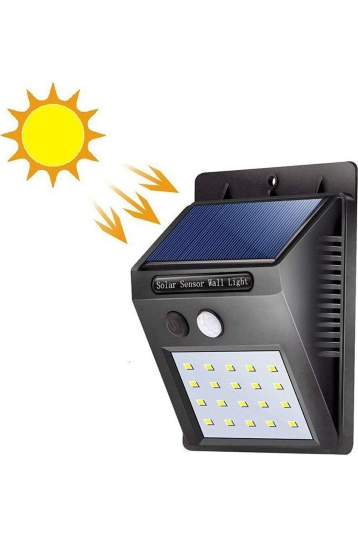 pazariz Güneş Enerjili Dış Ortam Solar 20 Led Hareket Sensörlü Su Geçirmez Led Lamba Aplik