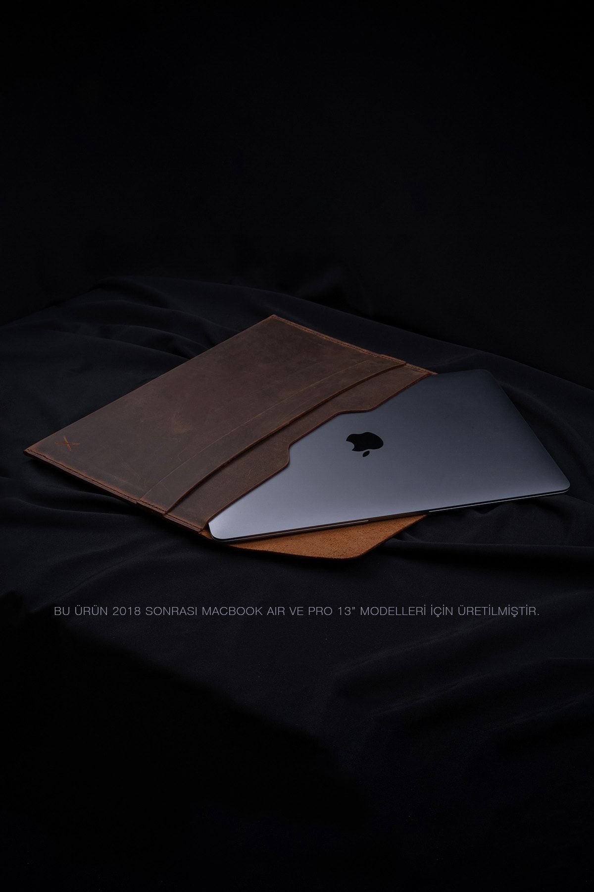 minimal X design Deri Macbook Kılıfı - Macbook Air & Pro 13 - Gerçek Deri & El Yapımı - Minimalist Tasarım