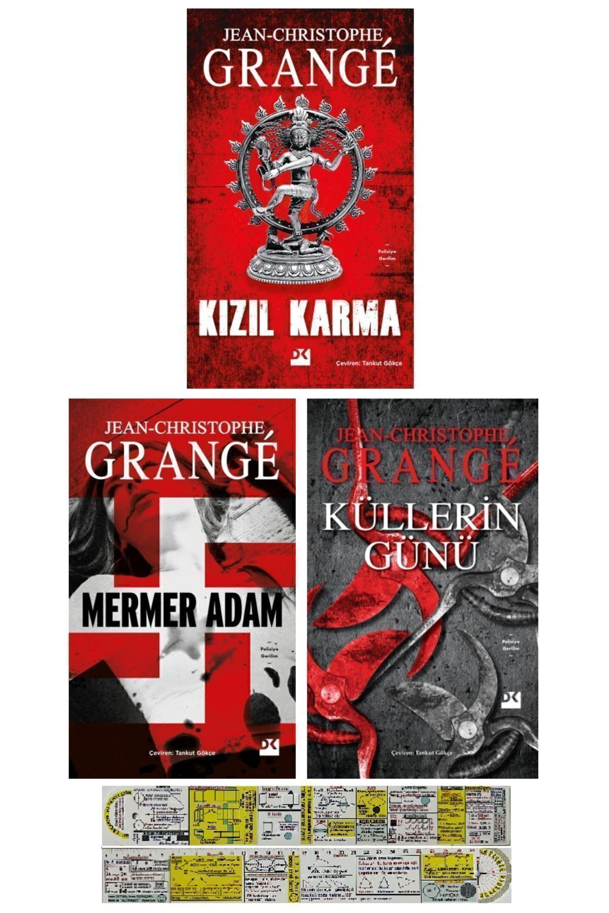 Doğan Kitap Jean Christophe Grange 3 Kitap Polisiye Seti / Kızıl Karma + Mermer Adam + Küllerin Günü + Cetvel