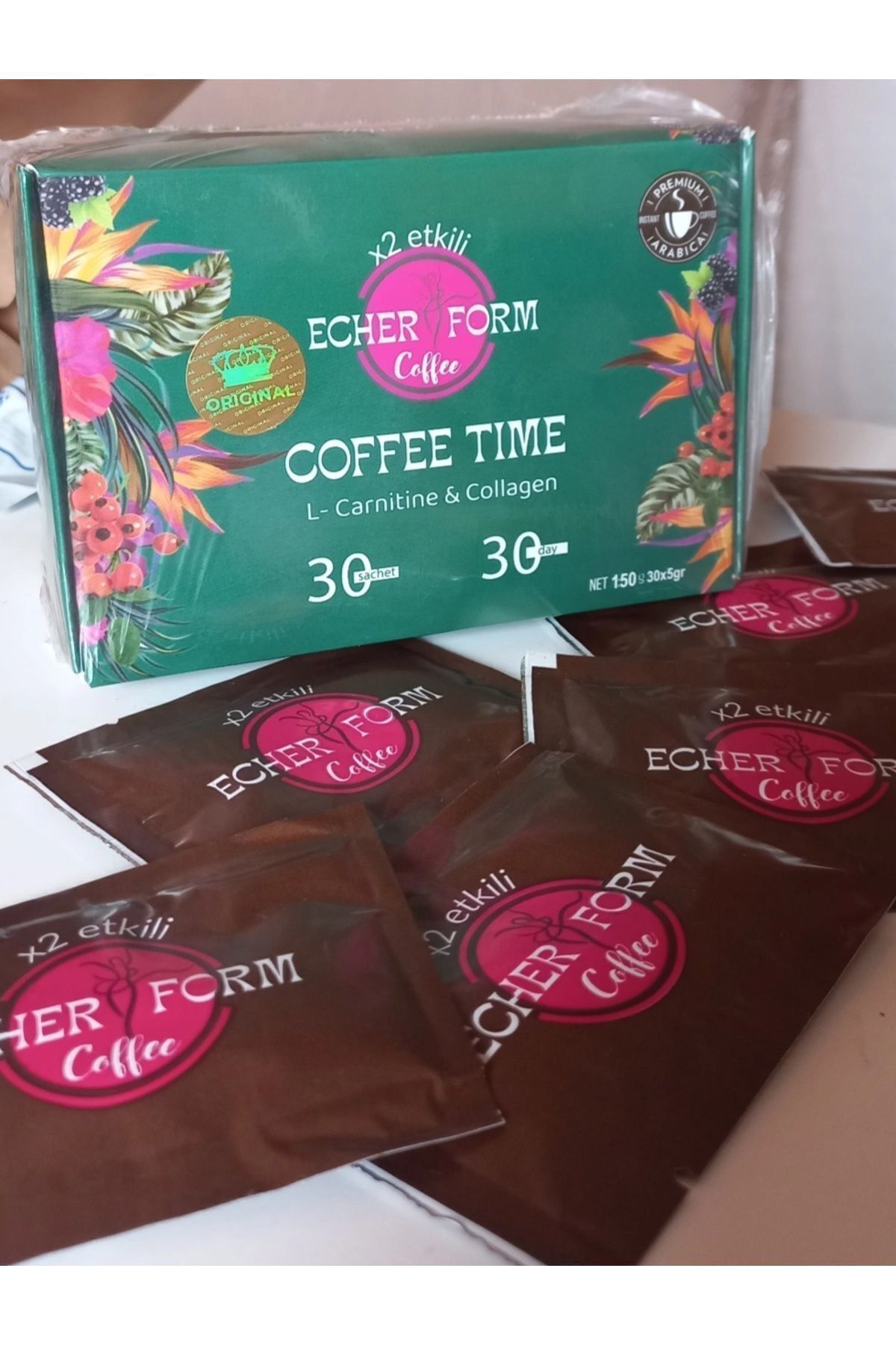 ECHER FORM ECHER KAHVE 2X ETKİLİ KAHVERENGİ  HOLOGRAM LI 30 LU PAKET