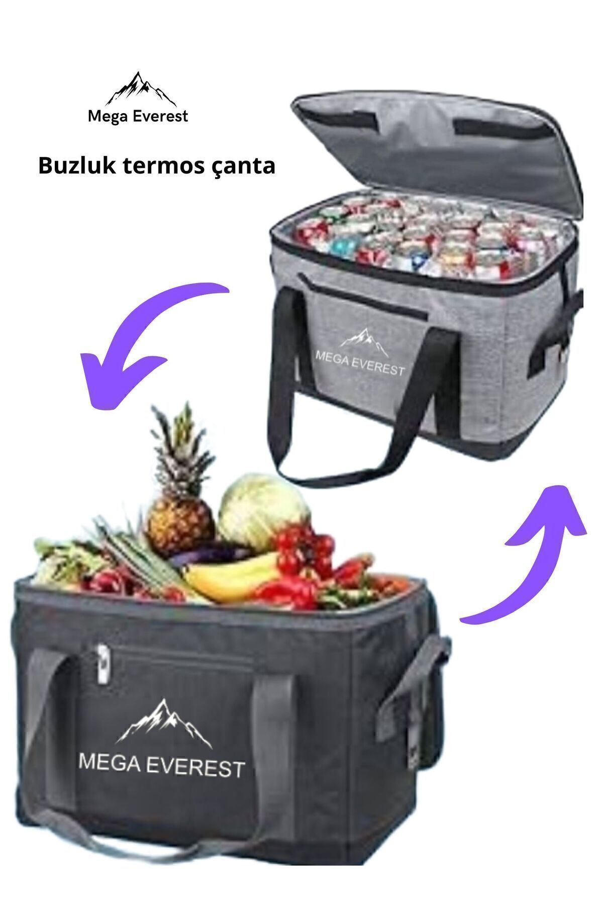 Mega Everest 40litre Termos Buzluk Çanta Termal Piknik Çantası Soğutucu Renkli