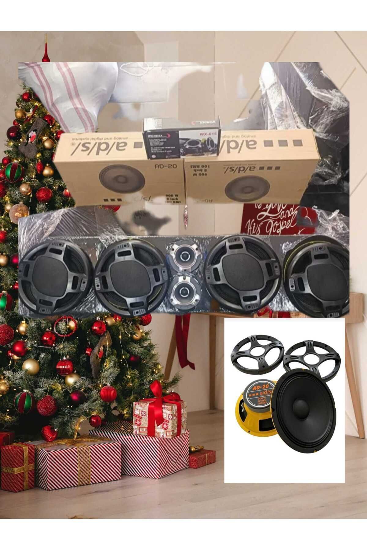 ADS 20cm Midrange Seti 4 Adet 2 Adet Tweeter 1 Mt Üniversal Pantizot Hepsi Dahil