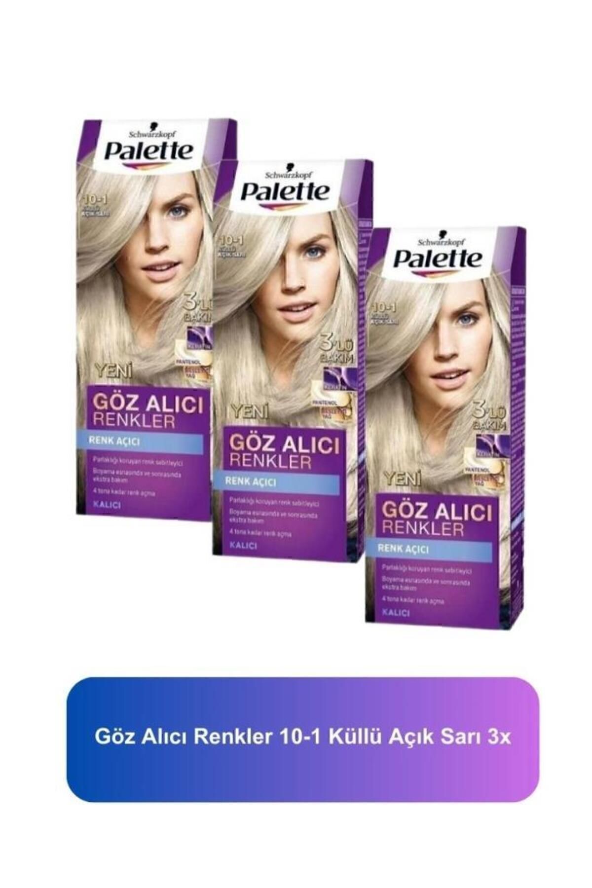 Palette Göz Alıcı Renkler 10-1 Küllü Açık Sarı x3 Set