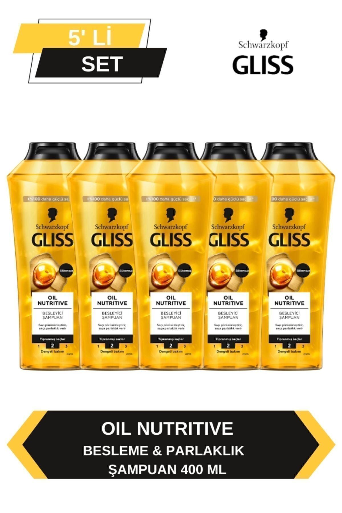 Gliss Oil Nutritive Şampuan 400ml x 5'li Set