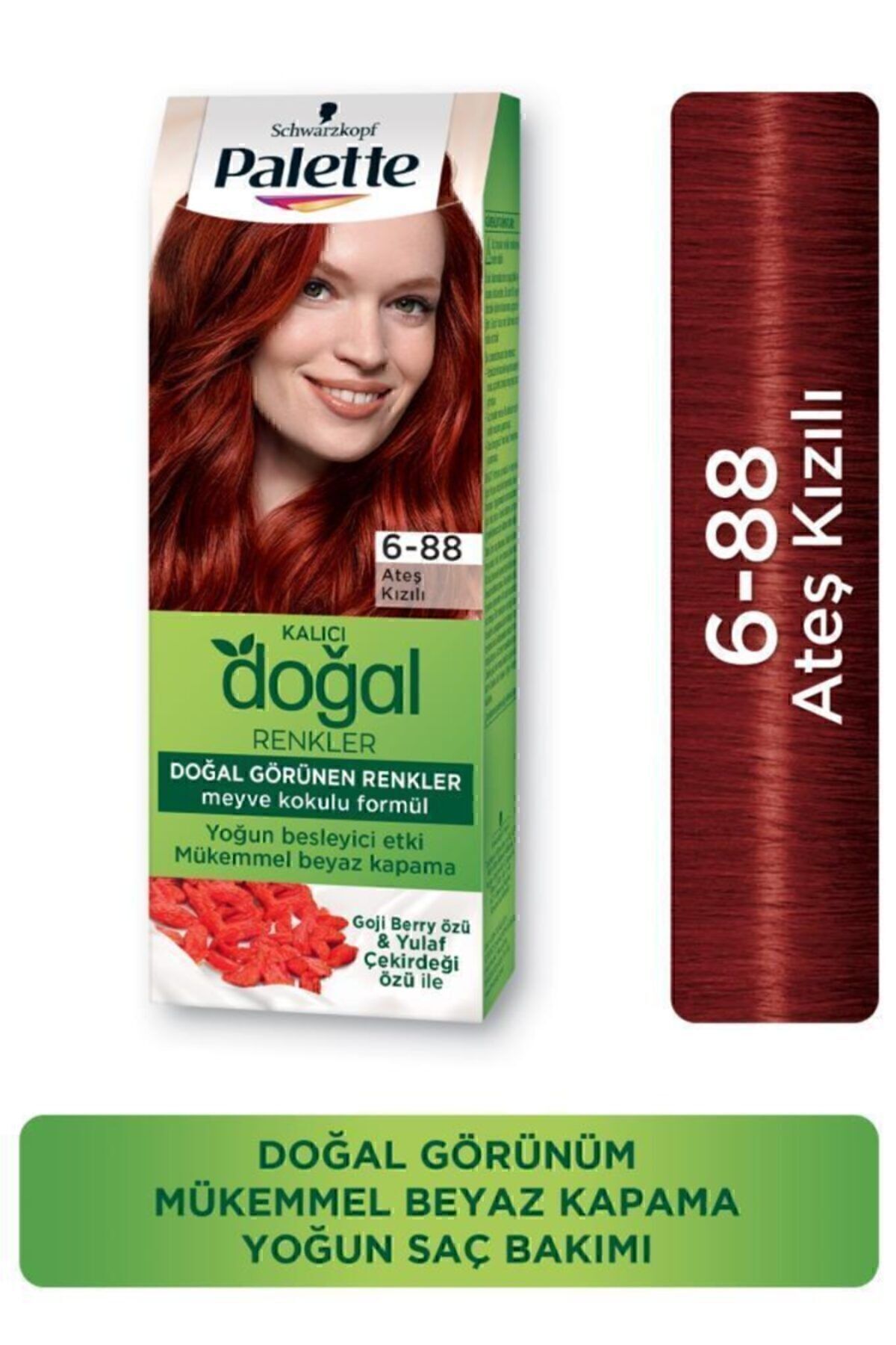 Palette Kalıcı Doğal Renkler Saç Boyası 6-88 Ateş Kızılı
