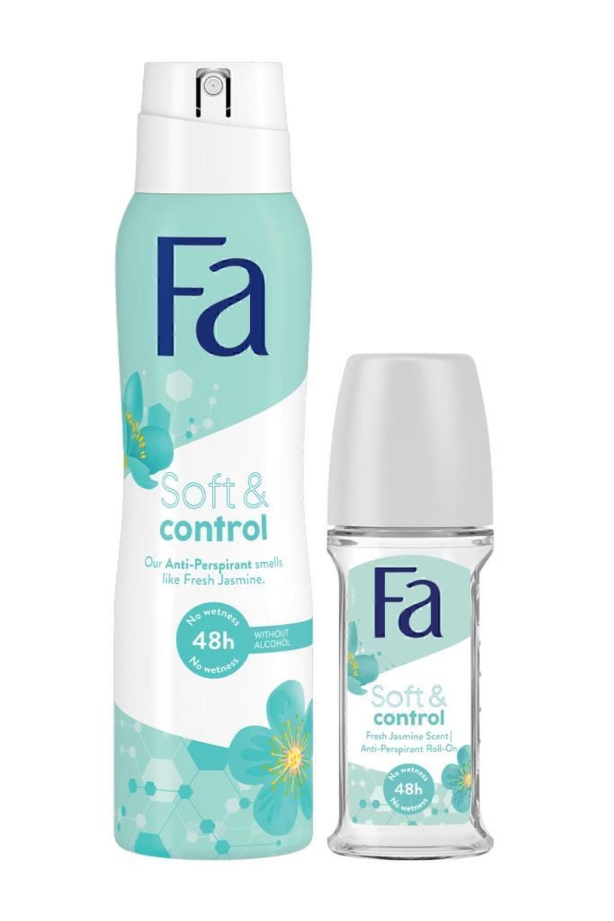 Fa Roll-On Soft & Control Jasmine 50ML +Fa Soft & Control Deosprey 150 Ml