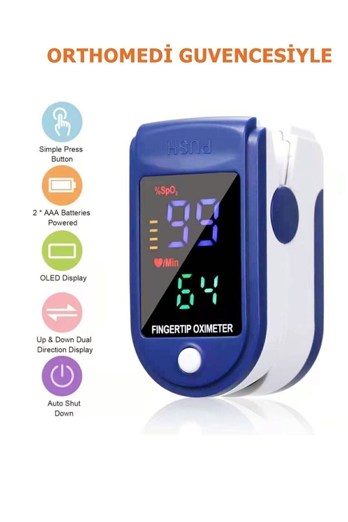PULSE Parmak Tipi Oksimetre Kan Oksijen Nabız Ölçer Oximeter Oksimetre