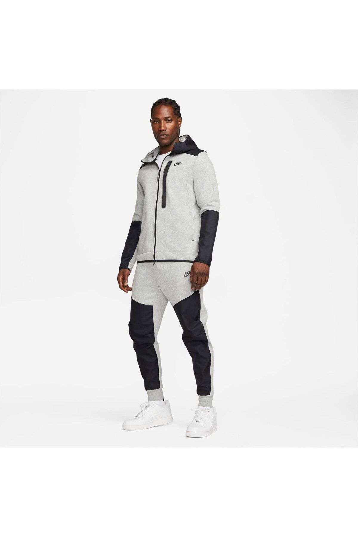 Nike Tech Fleece Overlay Erkek Gri Eşofman Altı