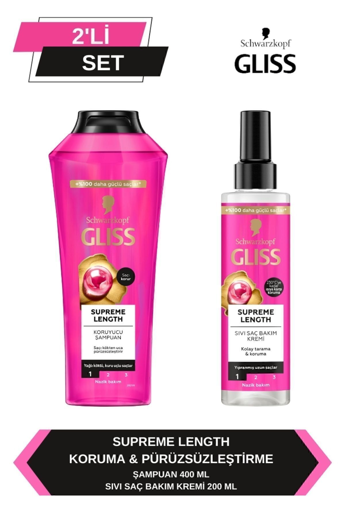 Gliss Supreme Length 400 ml Saç Kremi 360 ml Sıvı Saç Kremi 200 ml