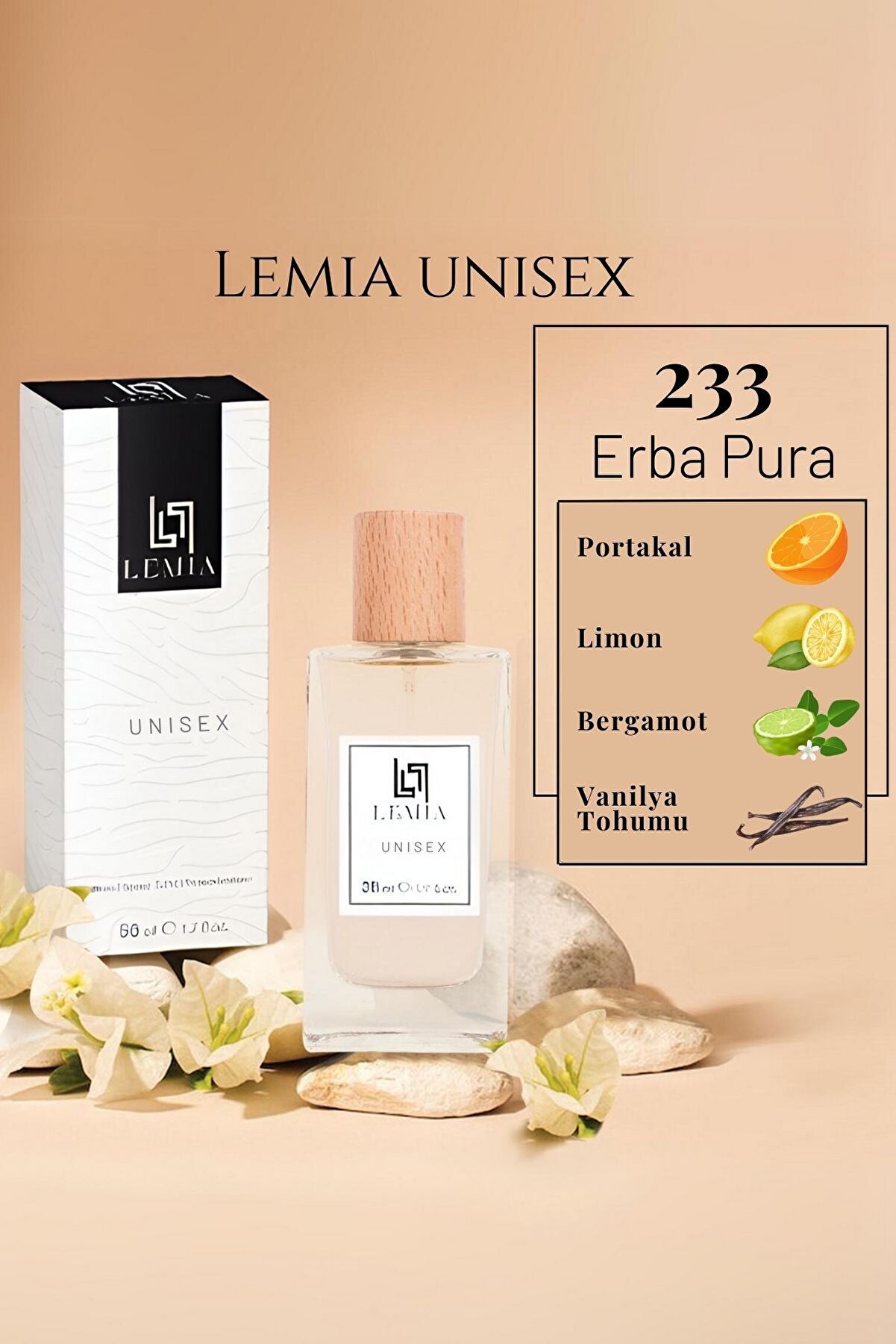 LEMİA 233 Erba Pura Unisex Edc 50ml Kalıcı ve Ferah Kokusu